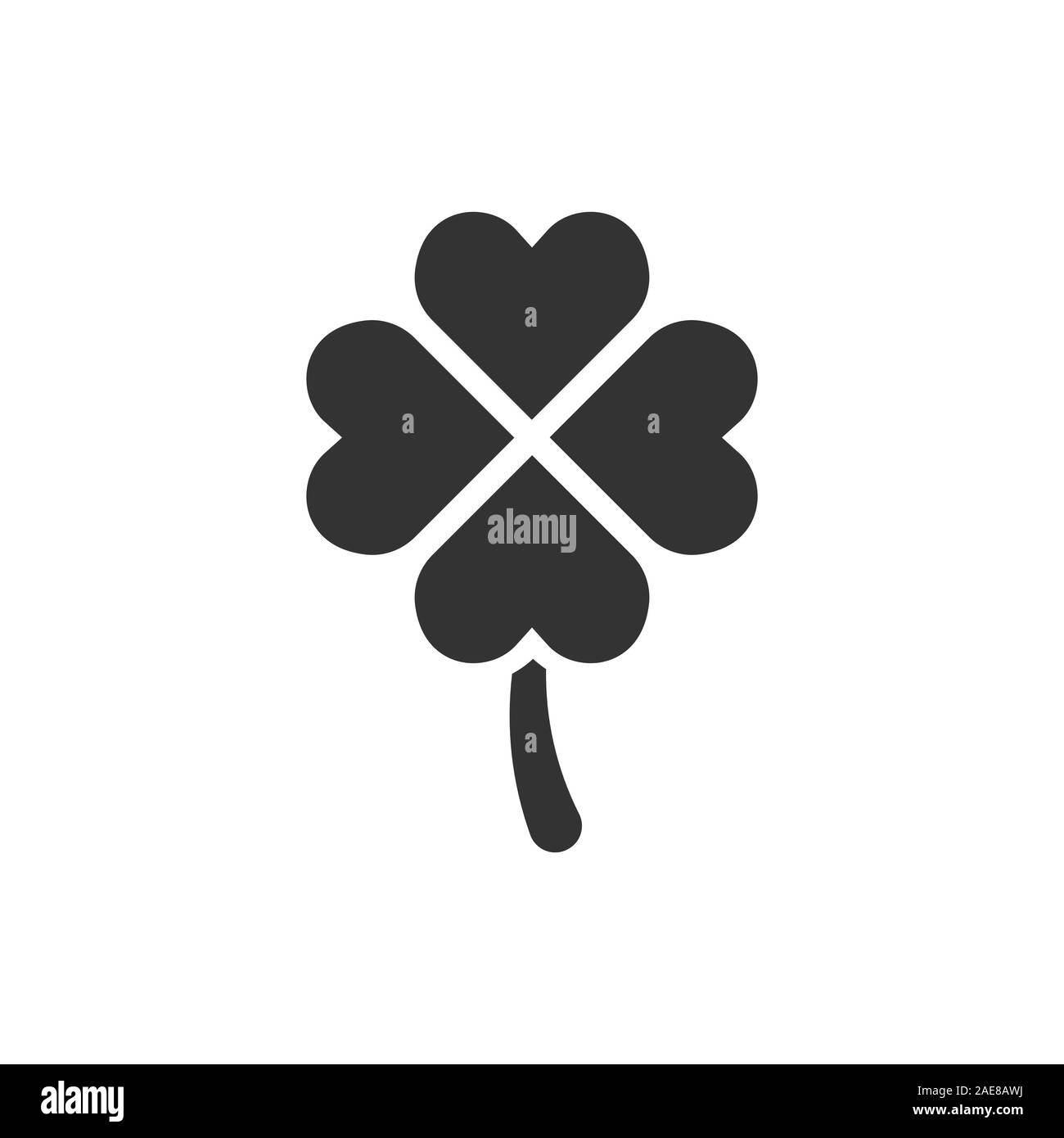 Four leaf clover icon in flat style. St Patricks Day vector ...