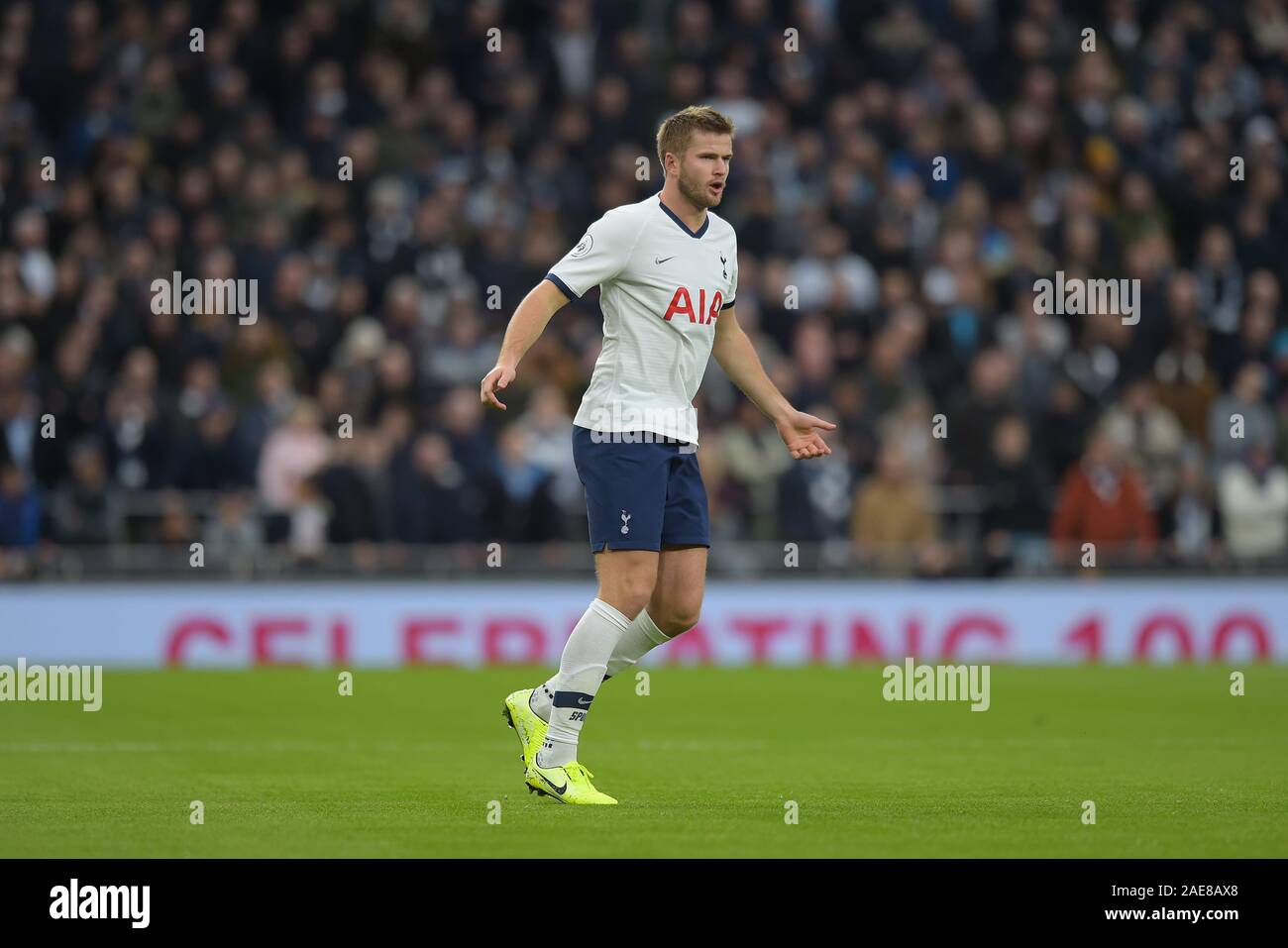 London, UK. 7th December 2019. Eric Dier of Tottenham Hotspur during the Tottenham Hotspur vs Burnley Premier League Football match at the Tottenham Hotspur Stadium on 7th December 2019-EDITORIAL USE ONLY No use with unauthorised audio, video, data, fixture lists (outside the EU), club/league logos or 'live' services. Online in-match use limited to 45 images (+15 in extra time). No use to emulate moving images. No use in betting, games or single club/league/player publications/services- Credit: Martin Dalton/Alamy Live News Stock Photo