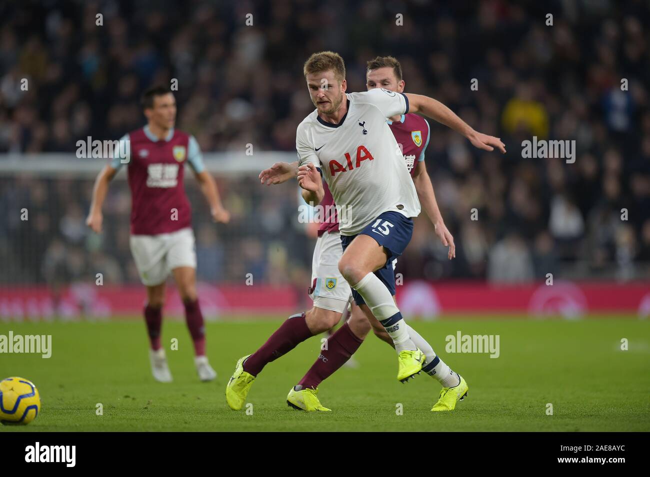 London, UK. 7th December 2019. Eric Dier of Tottenham Hotspur during the Tottenham Hotspur vs Burnley Premier League Football match at the Tottenham Hotspur Stadium on 7th December 2019-EDITORIAL USE ONLY No use with unauthorised audio, video, data, fixture lists (outside the EU), club/league logos or 'live' services. Online in-match use limited to 45 images (+15 in extra time). No use to emulate moving images. No use in betting, games or single club/league/player publications/services- Credit: Martin Dalton/Alamy Live News Stock Photo