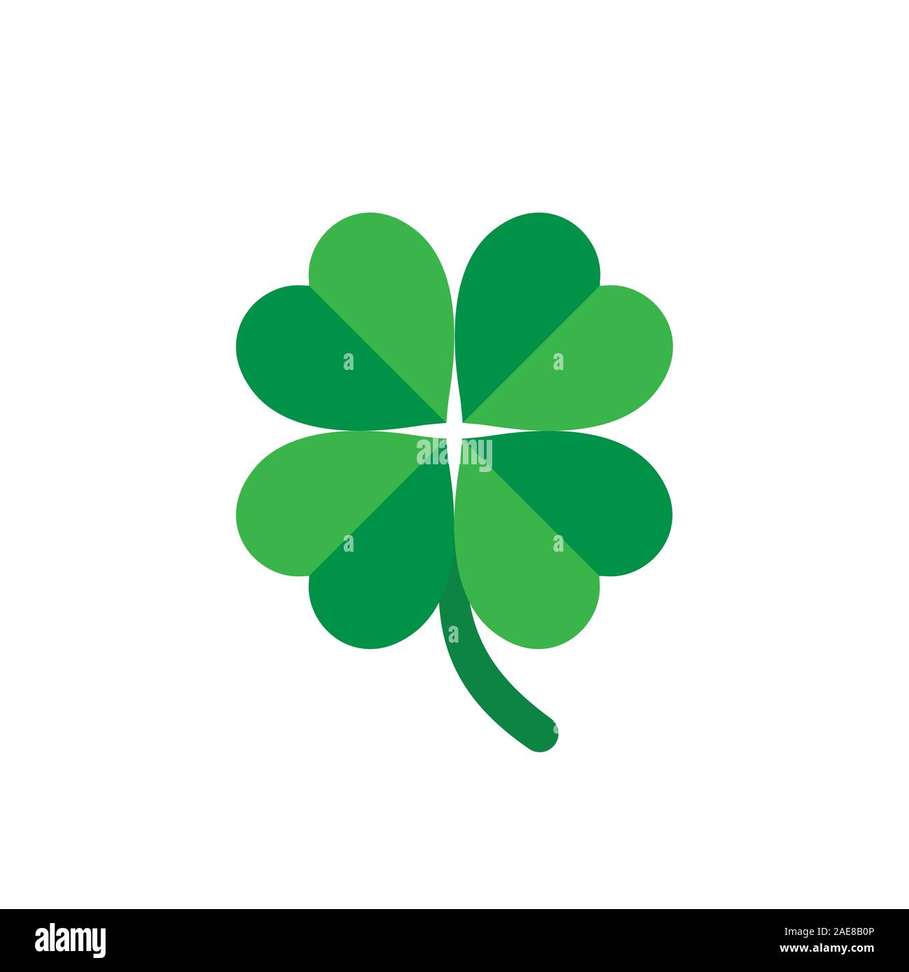 Four leaf clover icon in flat style. St Patricks Day vector ...