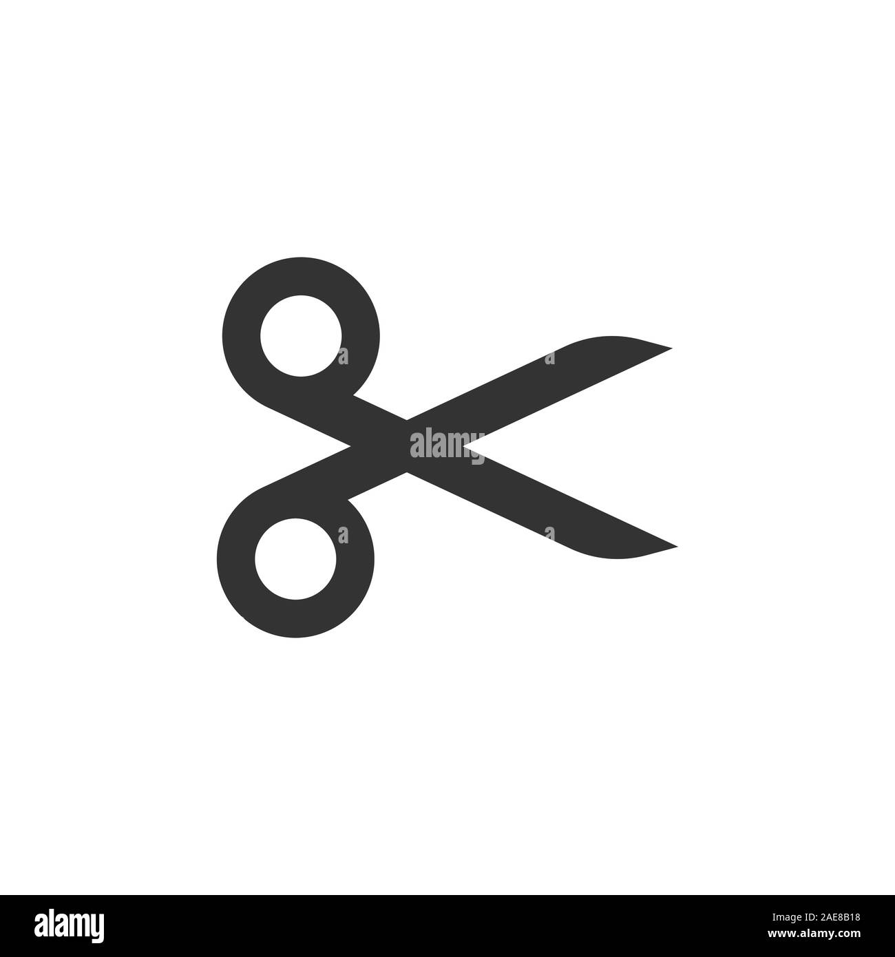 Scissor icon in flat style. Cut equipment vector illustration on white ...