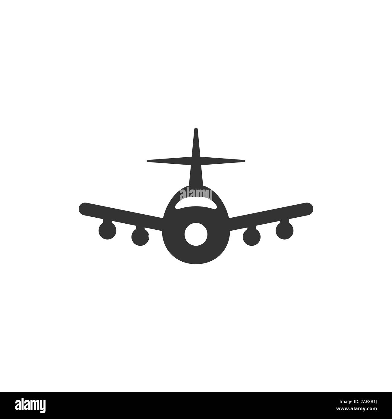 Plane icon in flat style. Airplane vector illustration on white isolated background. Flight airliner business concept. Stock Vector