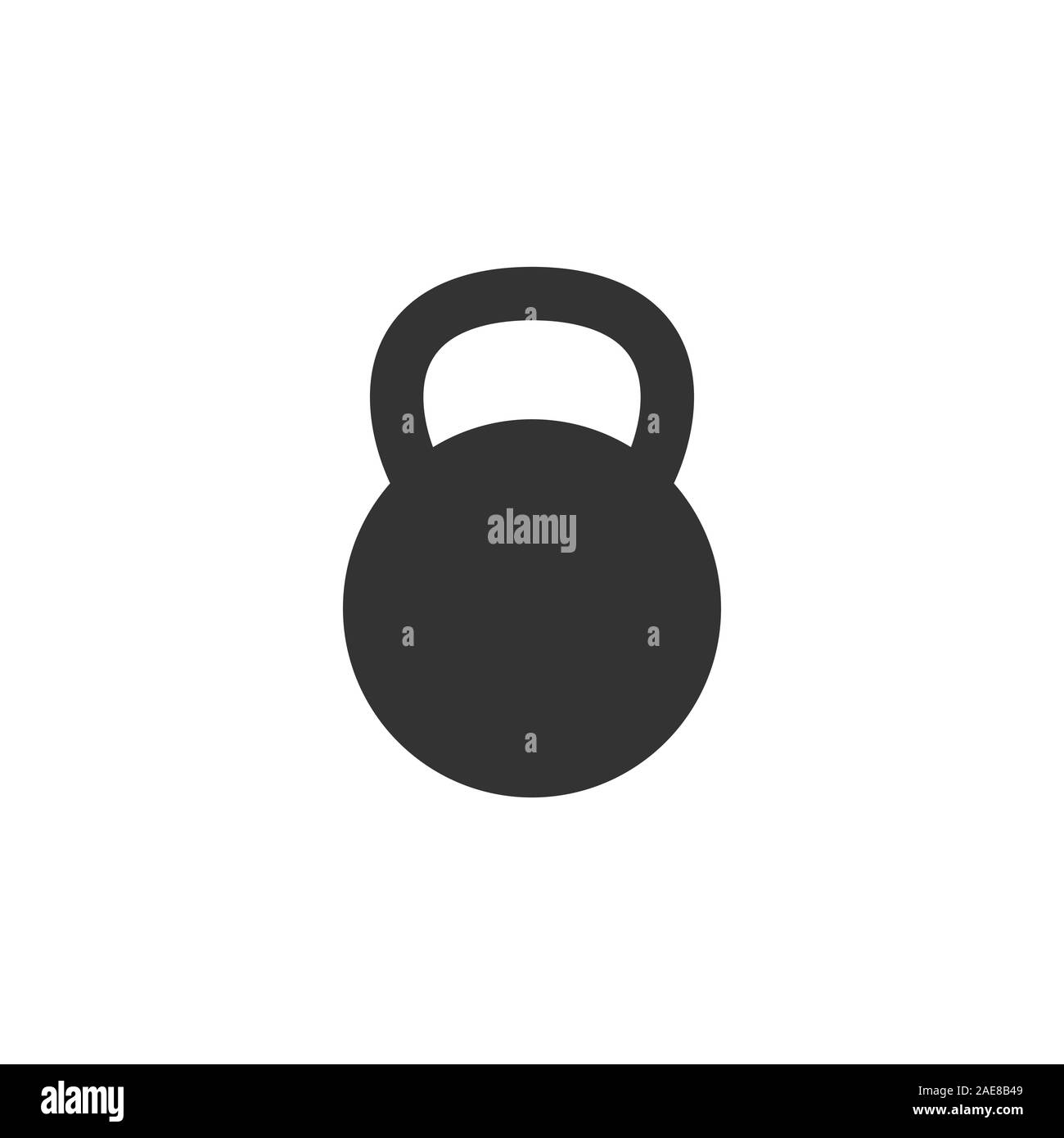 Kettlebell icon in flat style. Barbell sport equipment vector ...