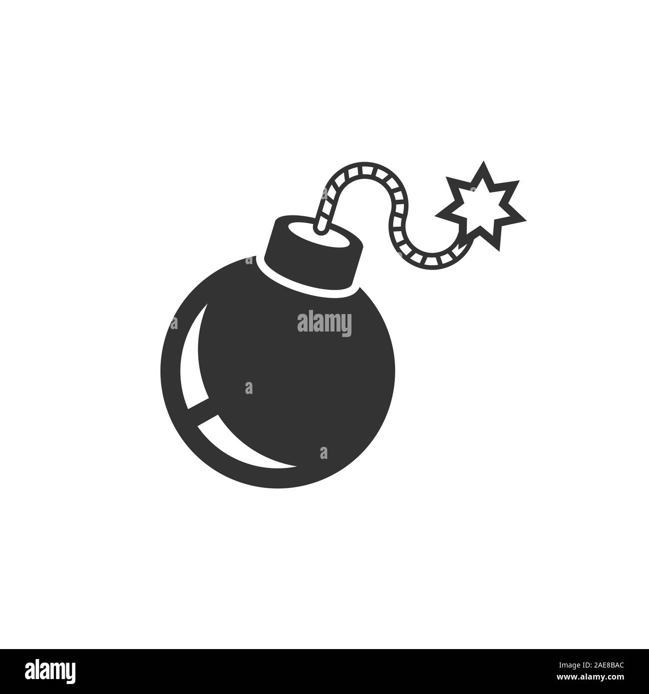 Bomb icon in flat style. Dynamite vector illustration on white isolated ...