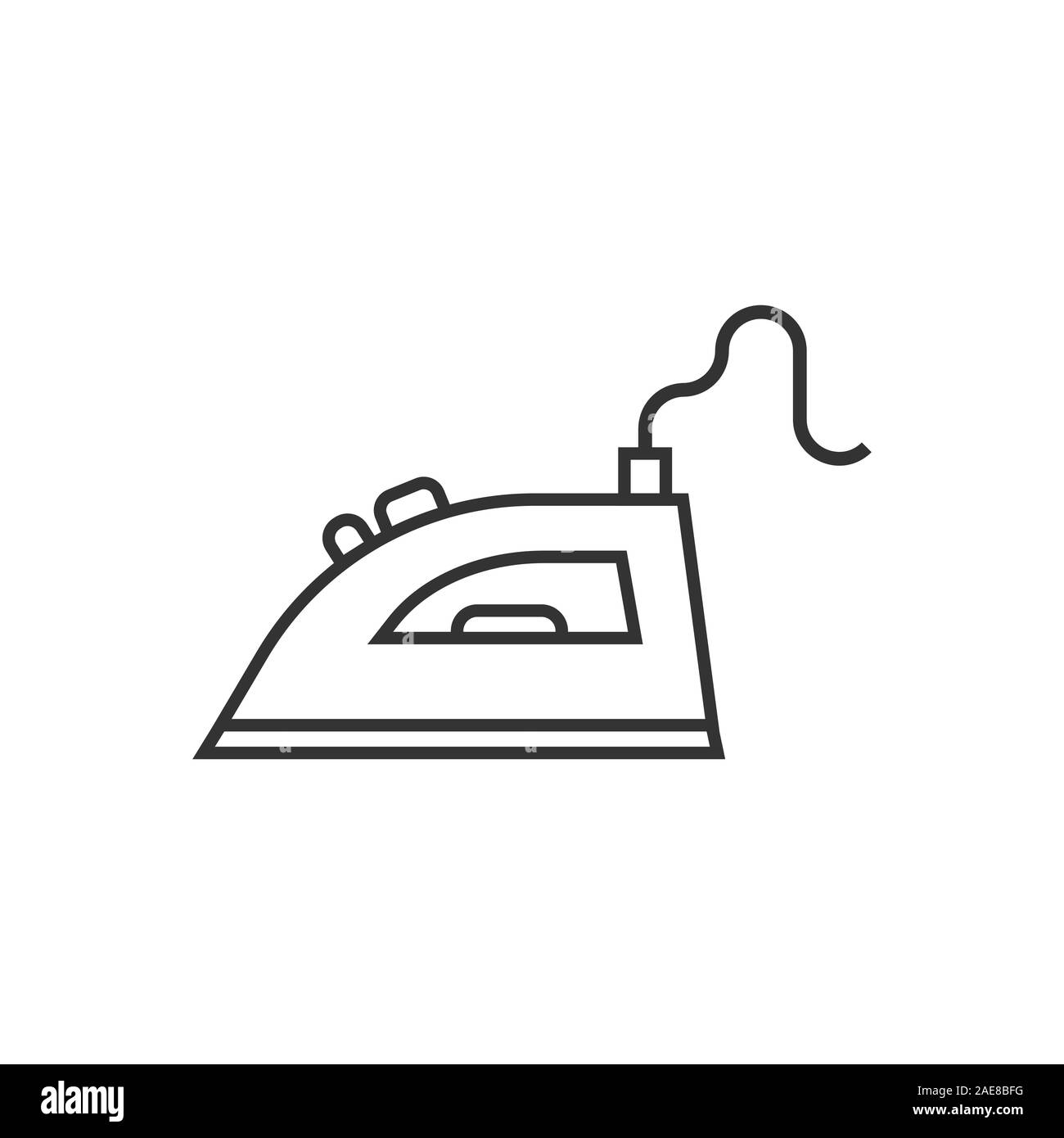 Iron icon in flat style. Laundry equipment vector illustration on white