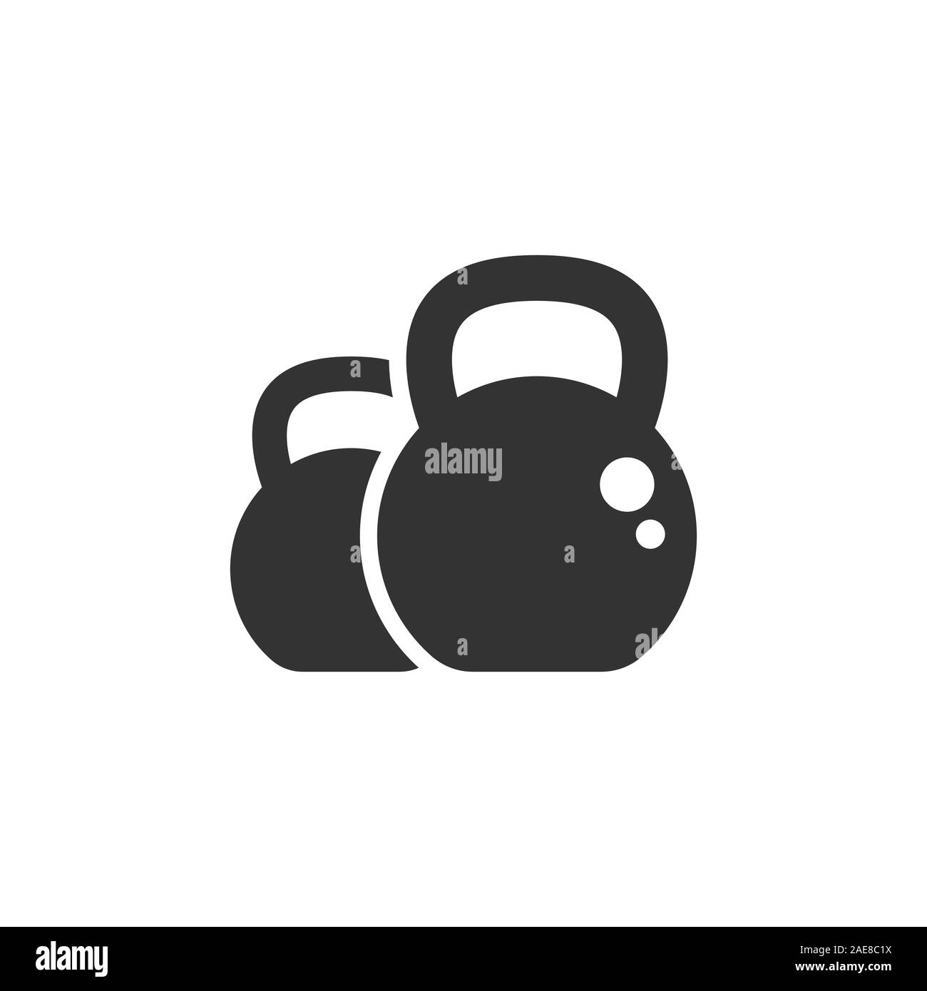 Kettlebell icon in flat style. Barbell sport equipment vector ...
