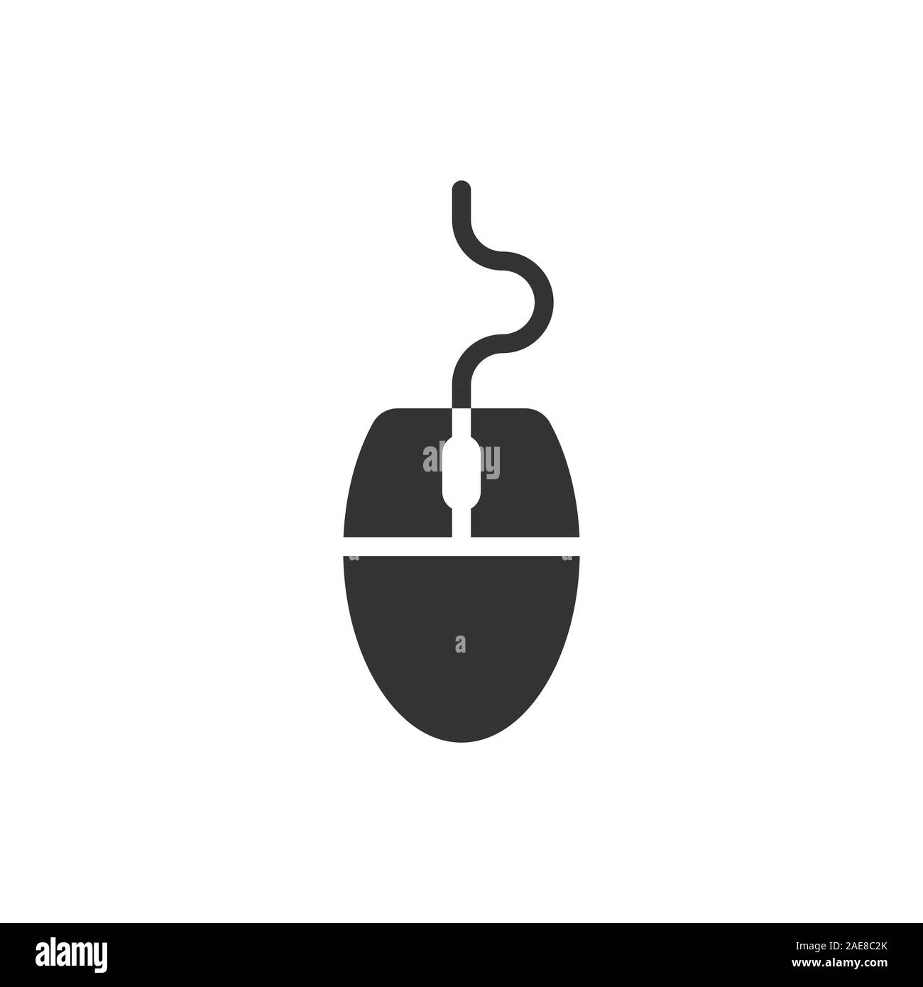 Computer mouse icon in flat style. Cursor vector illustration on white ...