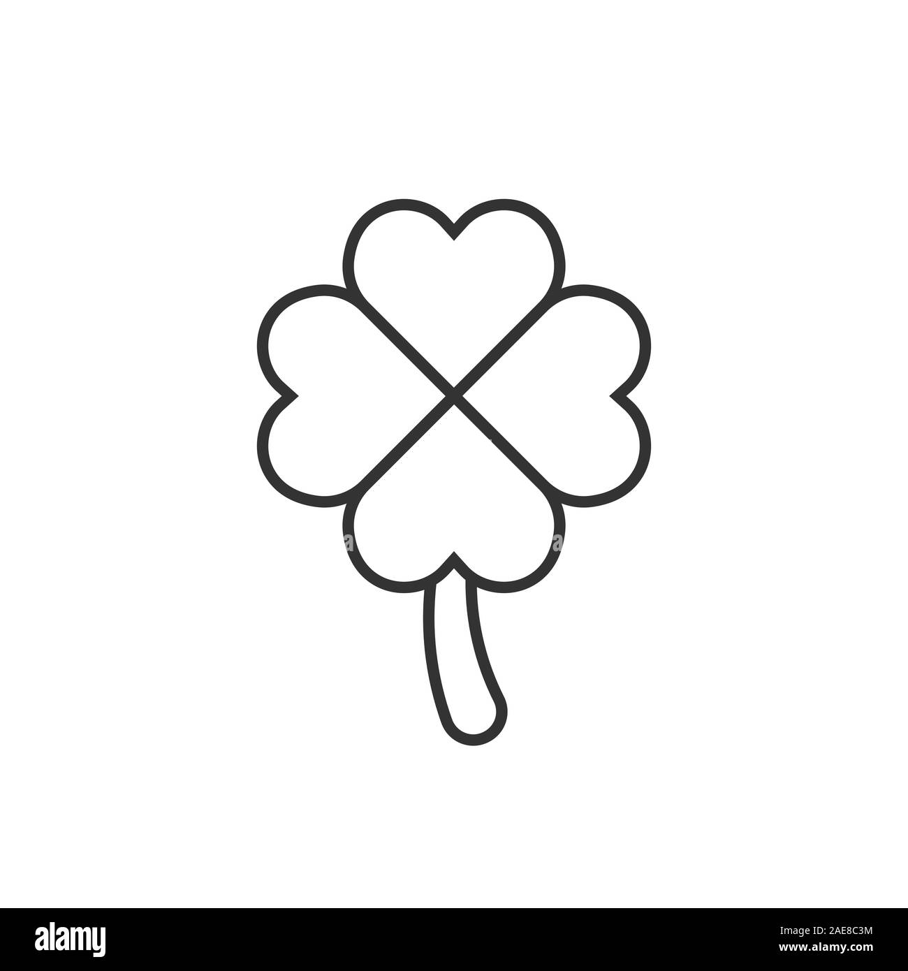 Four leaf clover icon in flat style. St Patricks Day vector ...