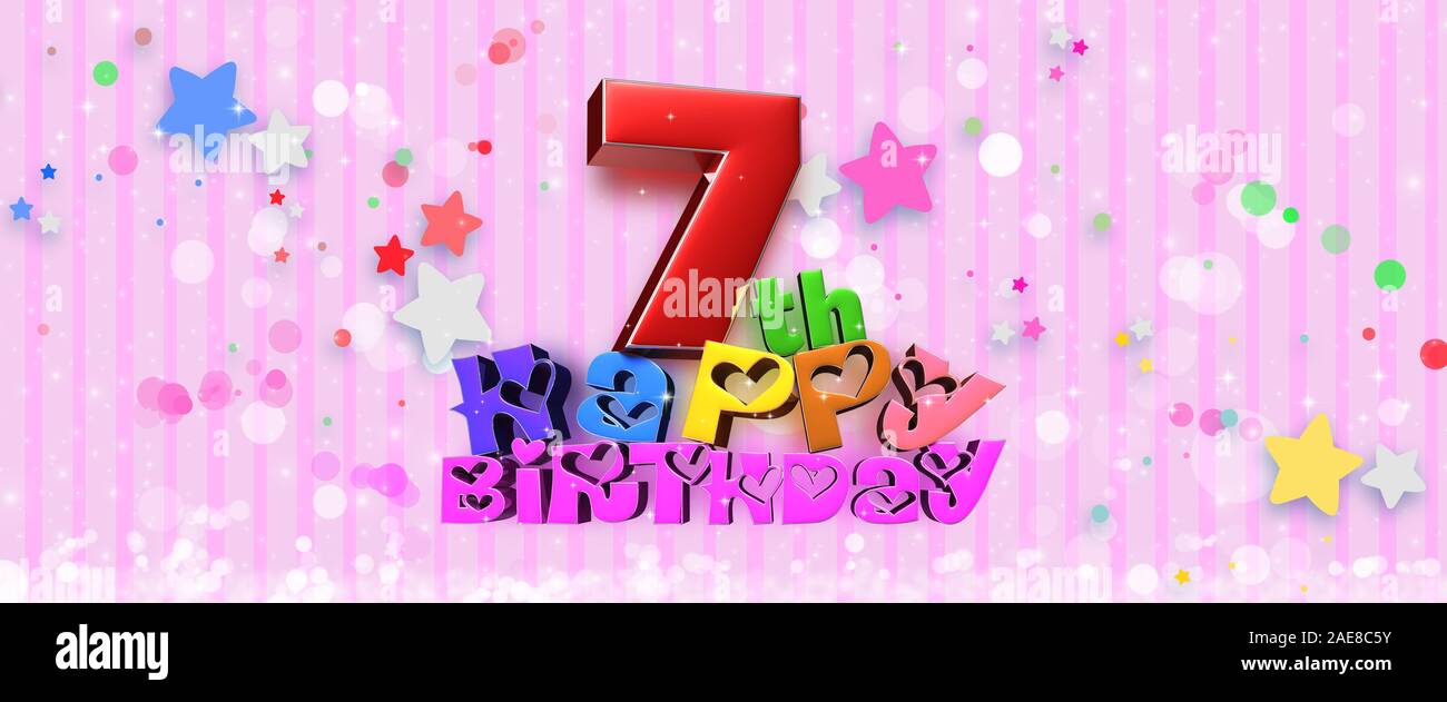 Anniversary Happy Birthday 7 Th Colorful 3d Illustration On Pink Background Stock Photo Alamy Anniversary Happy Birthday 7 Th Colorful 3d Illustration On Pink Background Stock Photo Alamy