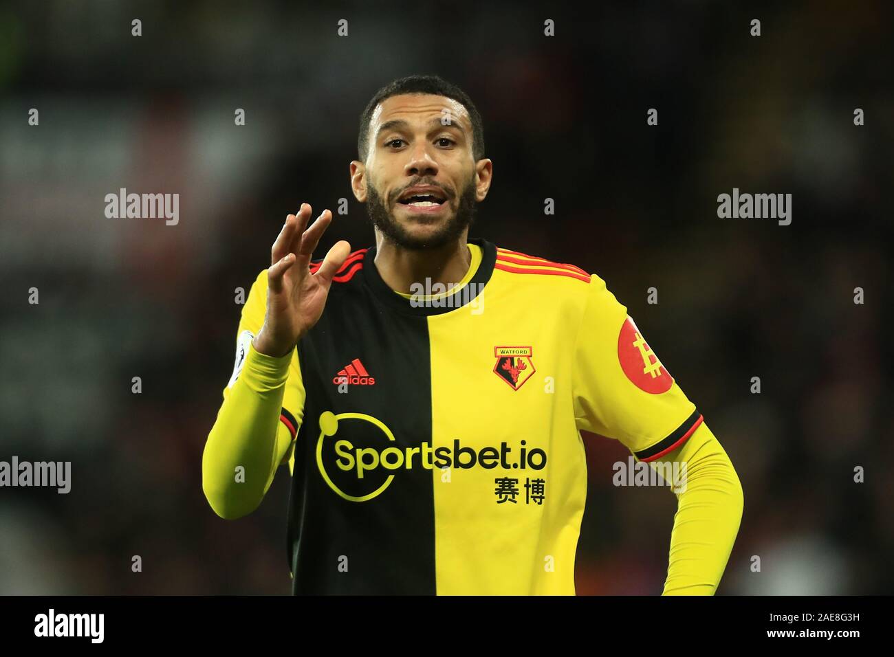 WATFORD, ENGLAND - DECEMBER 7TH Watford's Etienne Capoue during the Premier League match between Watford and Crystal Palace at Vicarage Road, Watford on Saturday 7th December 2019. (Credit: Leila Coker | MI News ) Photograph may only be used for newspaper and/or magazine editorial purposes, license required for commercial use Credit: MI News & Sport /Alamy Live News Stock Photo