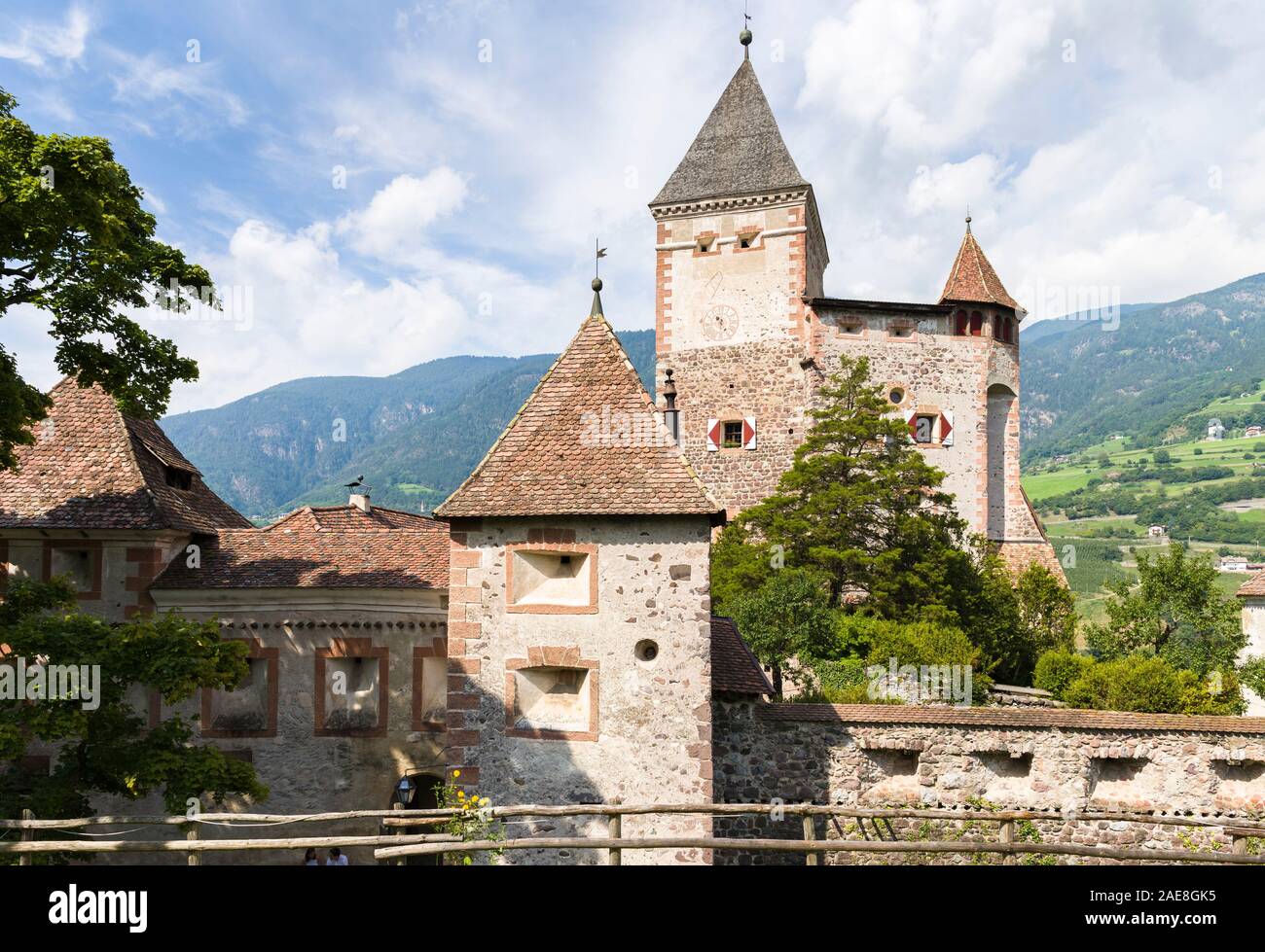 Castel Trostburg, a medieval castle and museum at Ponte Gardena (Weidbruck), South Tyrol, Italy. Stock Photo