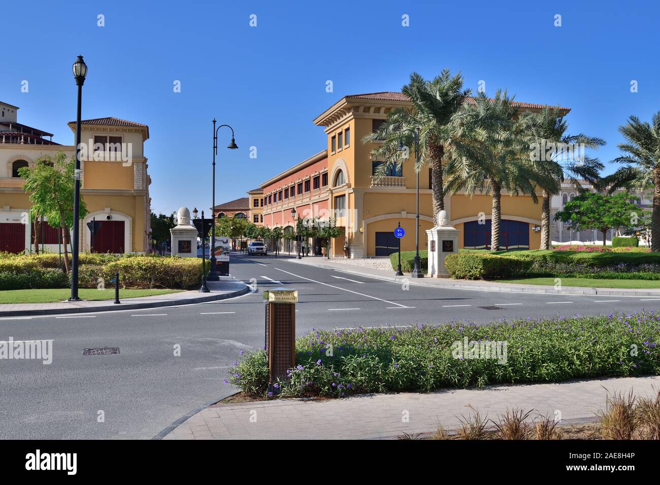 Doha, Qatar - Nov 23. 2019. Medina Centrale is the Town Centre of The Pearl-Qatar Stock Photo