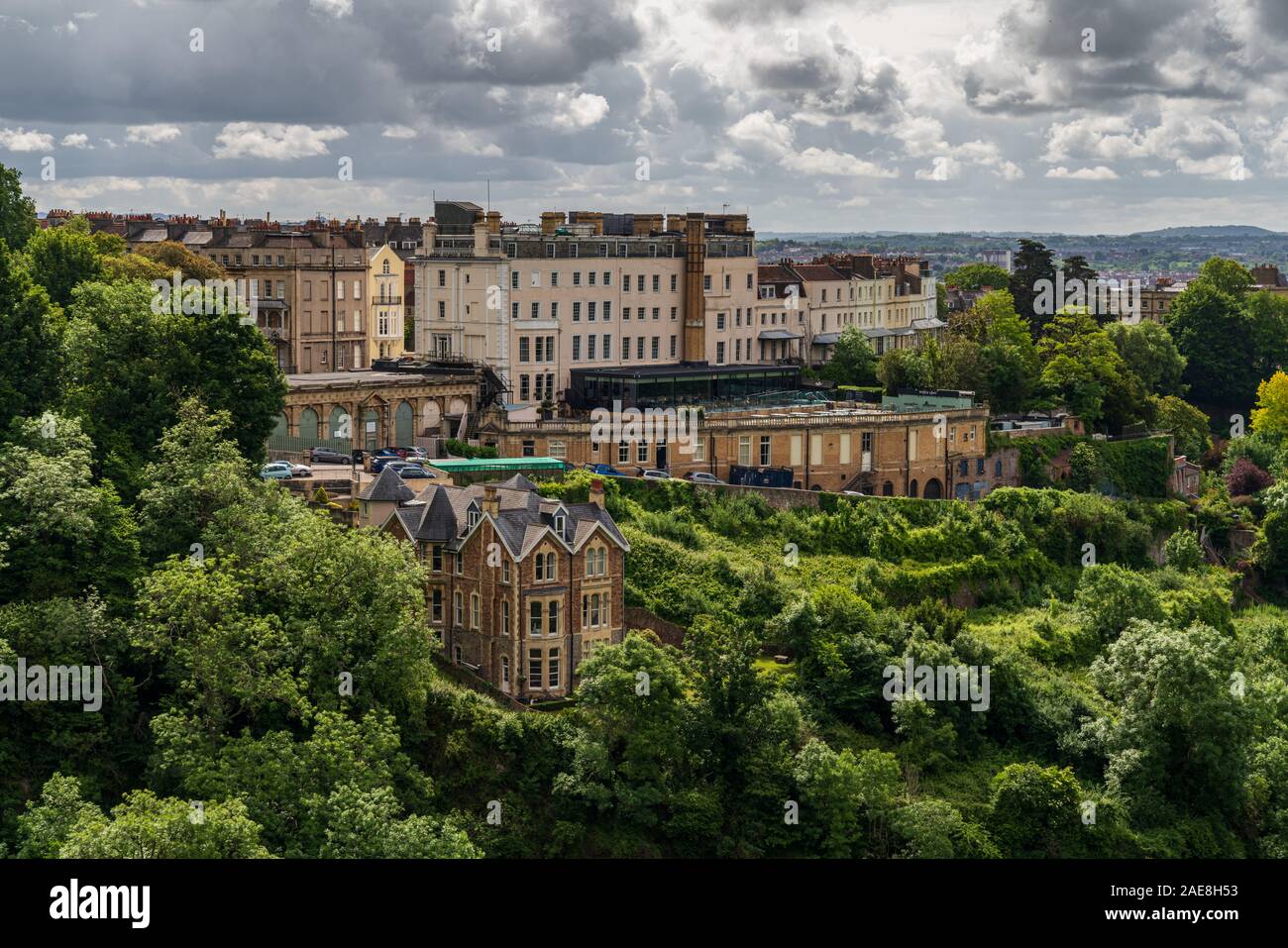 Bristol, England, UK - June 09, 2019: View from the Clifton Suspension Bridge, looking towards Clifton Village Stock Photo