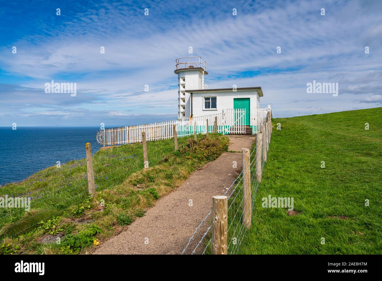 St. Bees Head, Cumbria, England, UK May 03, 2019 The Old Foghorn