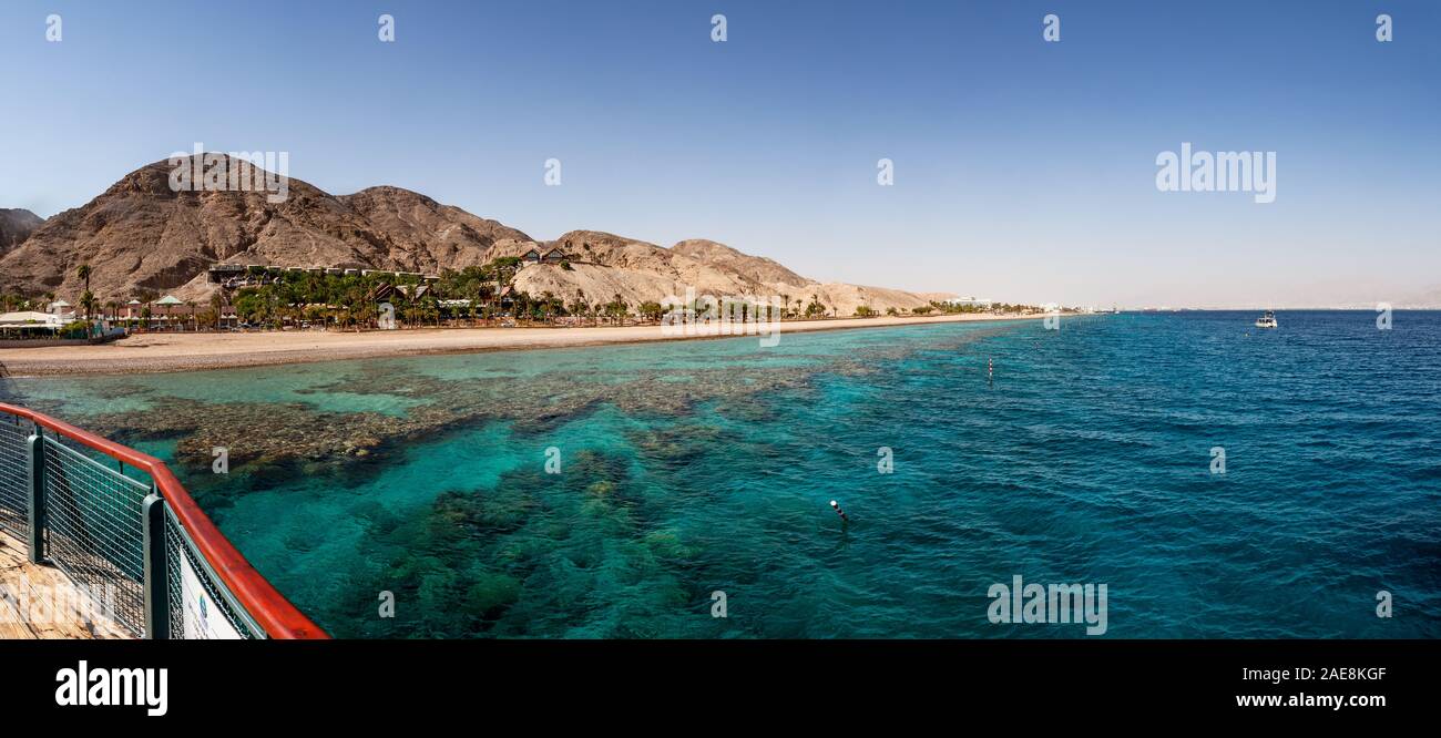 of Beach Nature Reserve in Eilat, Israel. A lot of travellers from all over the world visited here Stock - Alamy