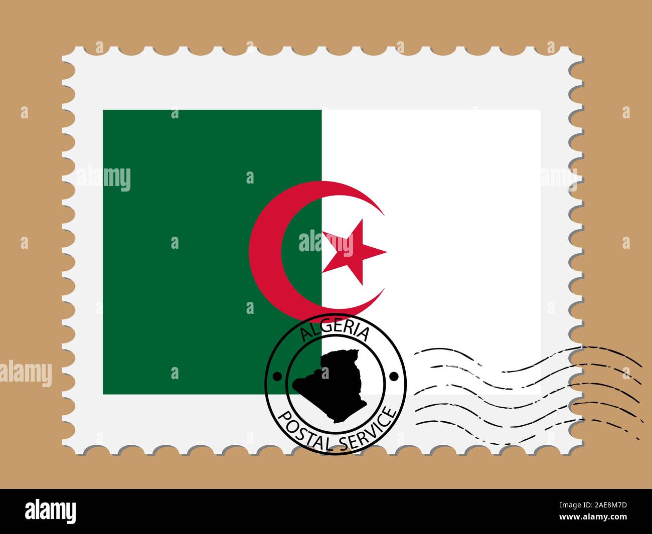 Algeria Flag Postage Stamp Vector illustration Eps 10. Stock Vector