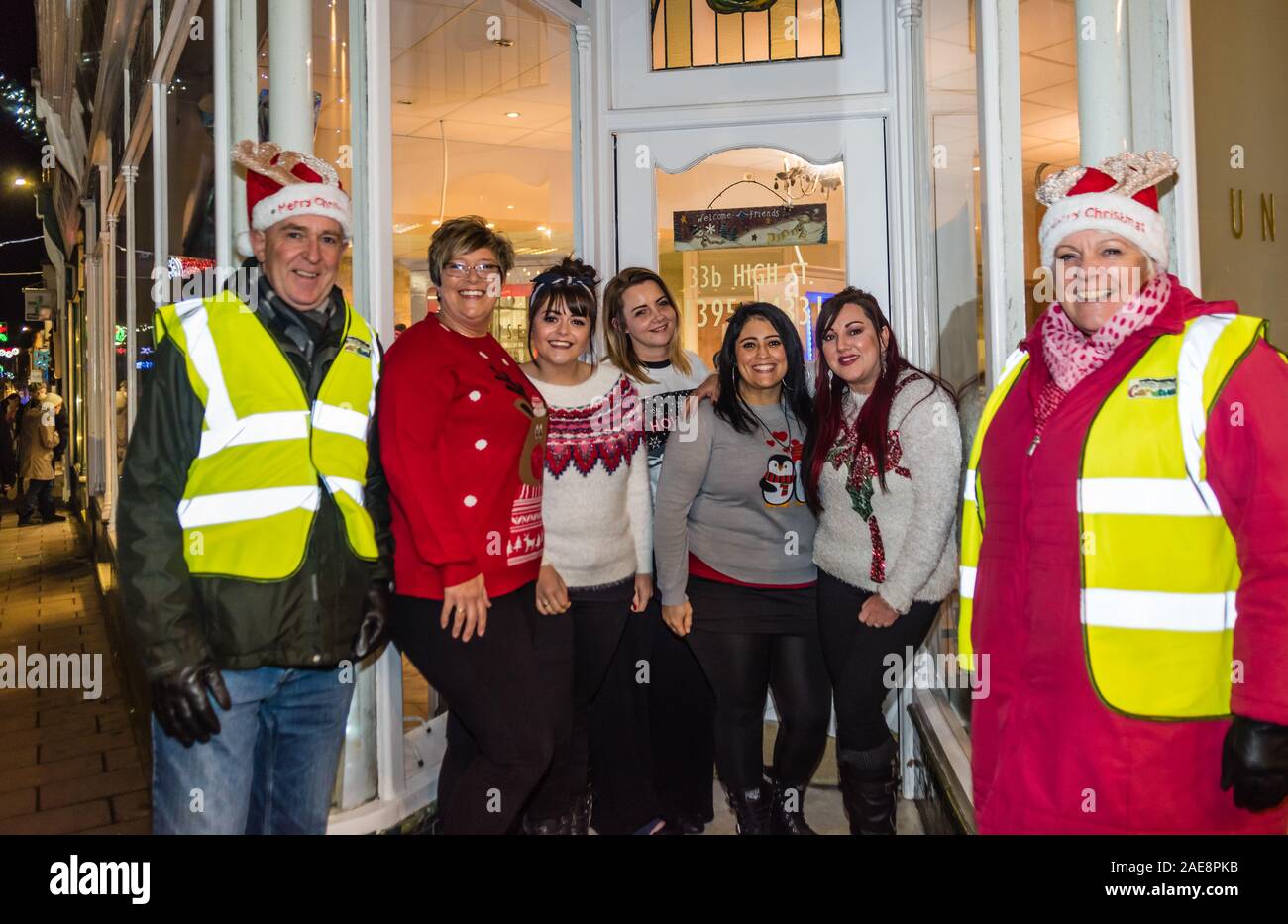 Budleigh Late Night Christmas Shopping Stock Photo Alamy