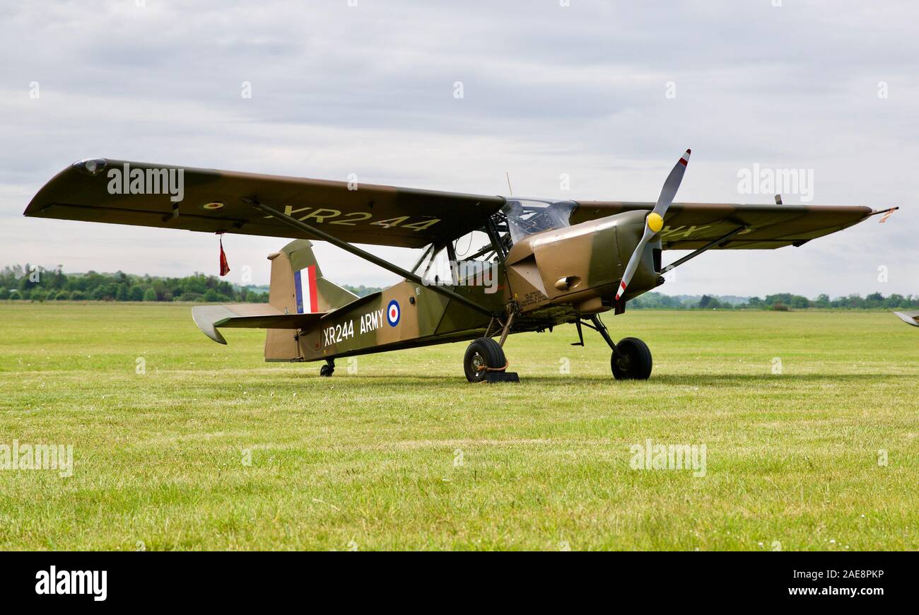 Auster Mk9 (XR244) operated by the Historic Army Aircraft Flight on the flightline at the Imperial War Museum, Duxford on the 26th May 2019 Stock Photo