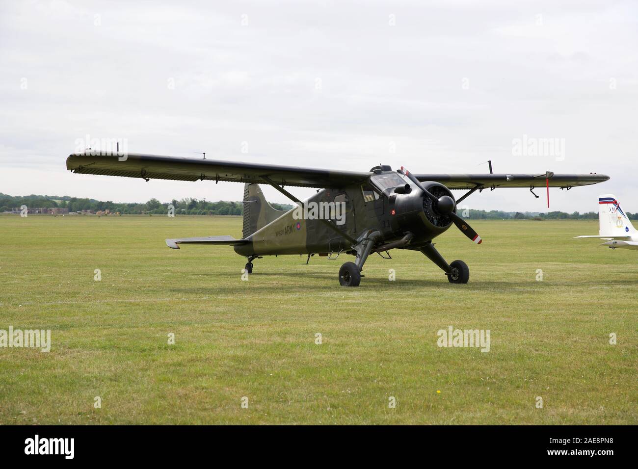 Historic Army Corps de Havilland Beaver (XP820) on the flightline at the 2019 Duxford Air Festival airshow on the 26th May 2019 Stock Photo