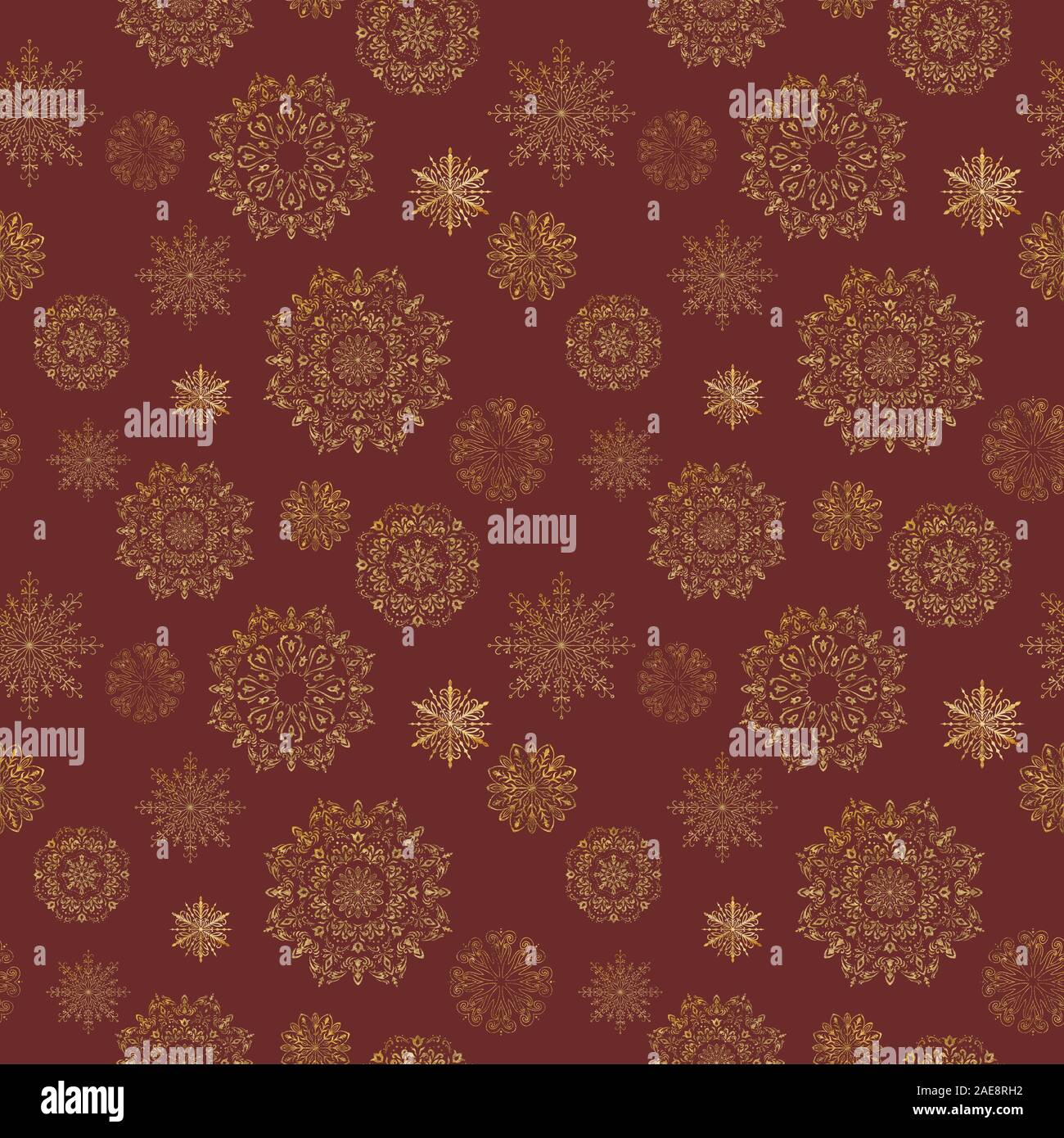 Christmas Festive Background With Gold Glitter Snowflakes Stock Photo ...