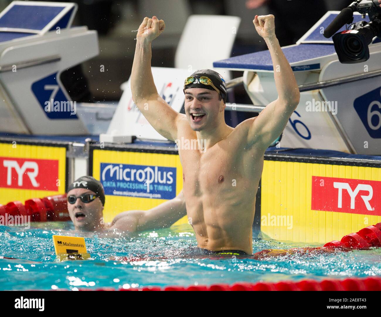 Netherlands Arno Kamminga Celebrates After Winning The Men S 100m Breastroke Final During Day Four Of The European Short Course Swimming Championships At Tollcross International Swimming Centre Glasgow Stock Photo Alamy