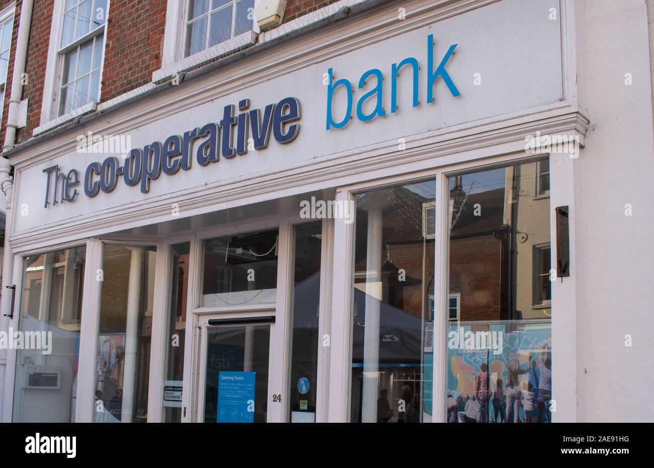Chichester, West Sussex, UK December 07, 2019, The Co-operative Bank in the high street in Chichester. Stock Photo