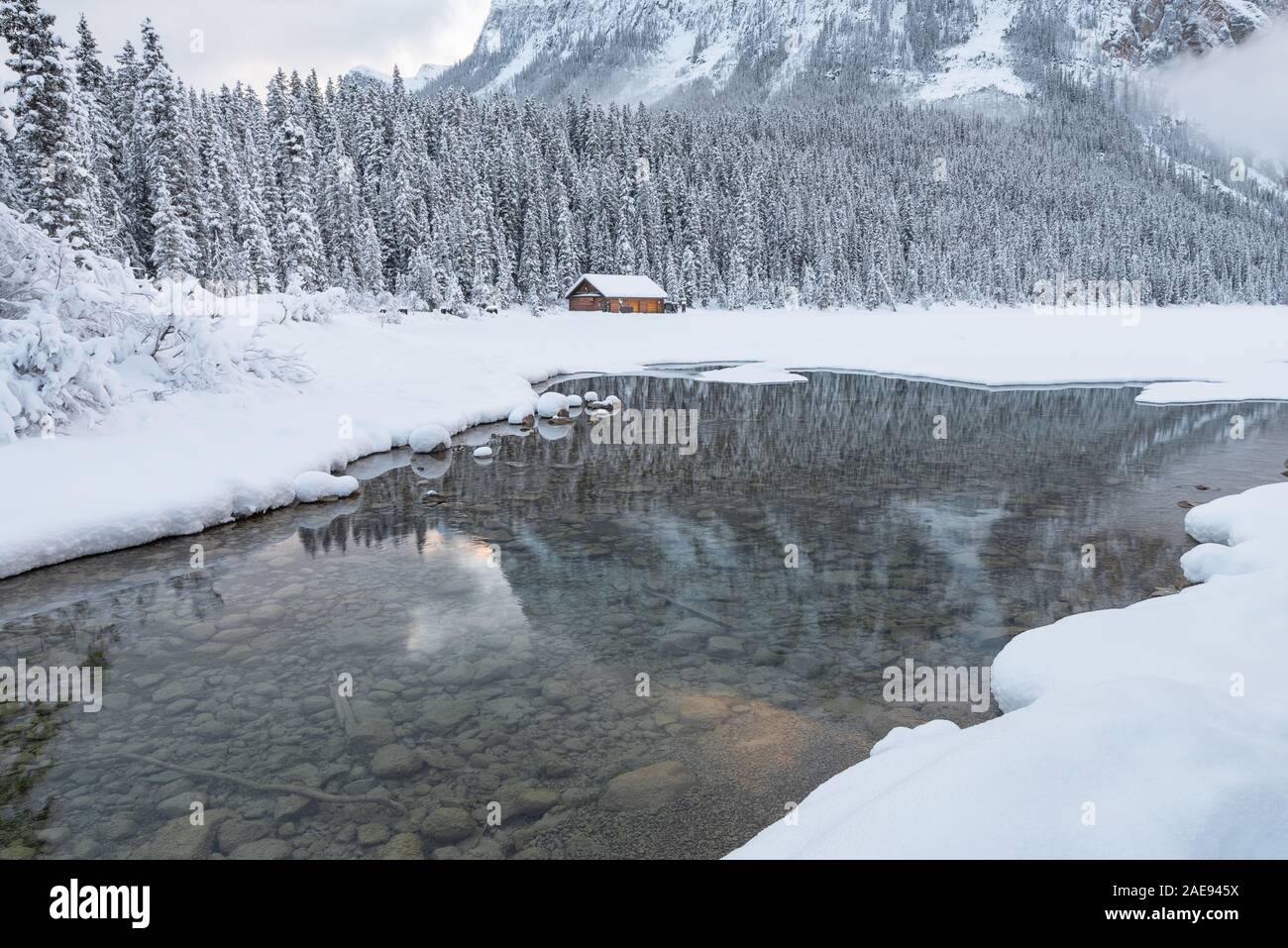 Winter at Lake Louise in Banff National Park, Alberta, Canada Stock ...