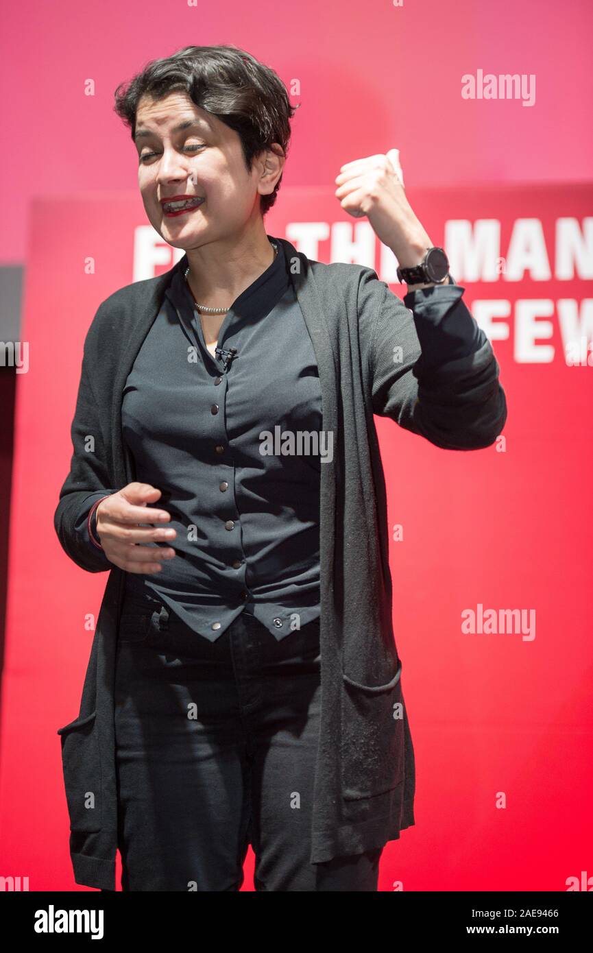 Glasgow, UK. 7 December 2019.  Pictured: Baroness Shami Chakrabarti CBE, PC. Scottish Labour Party Election Rally at the Innovation and Technology Building at Strathclyde University, Glasgow. Stock Photo