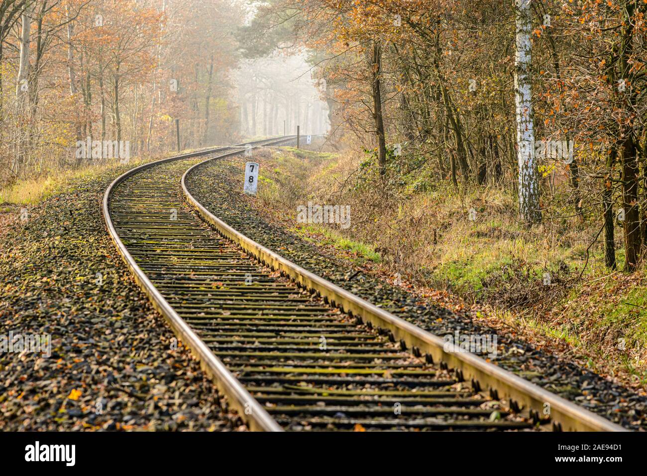 Lonely single track railway hi-res stock photography and images - Alamy