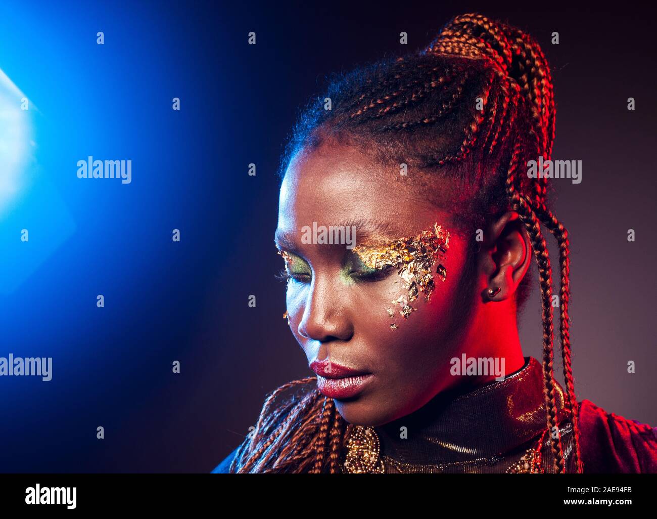 Woman Colour Hair Braids Stock Photos Woman Colour Hair Braids
