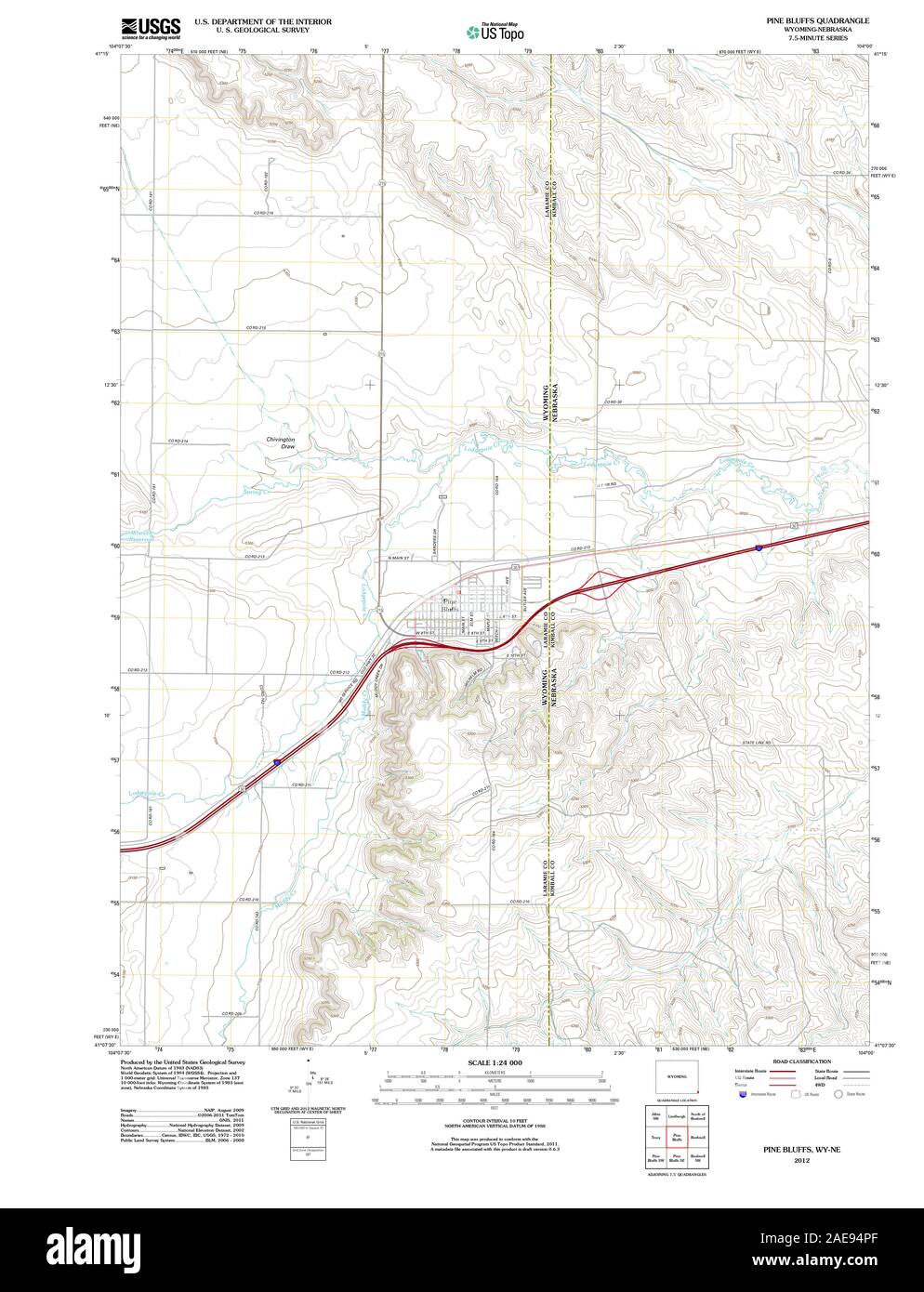 Map of pine bluffs hires stock photography and images Alamy