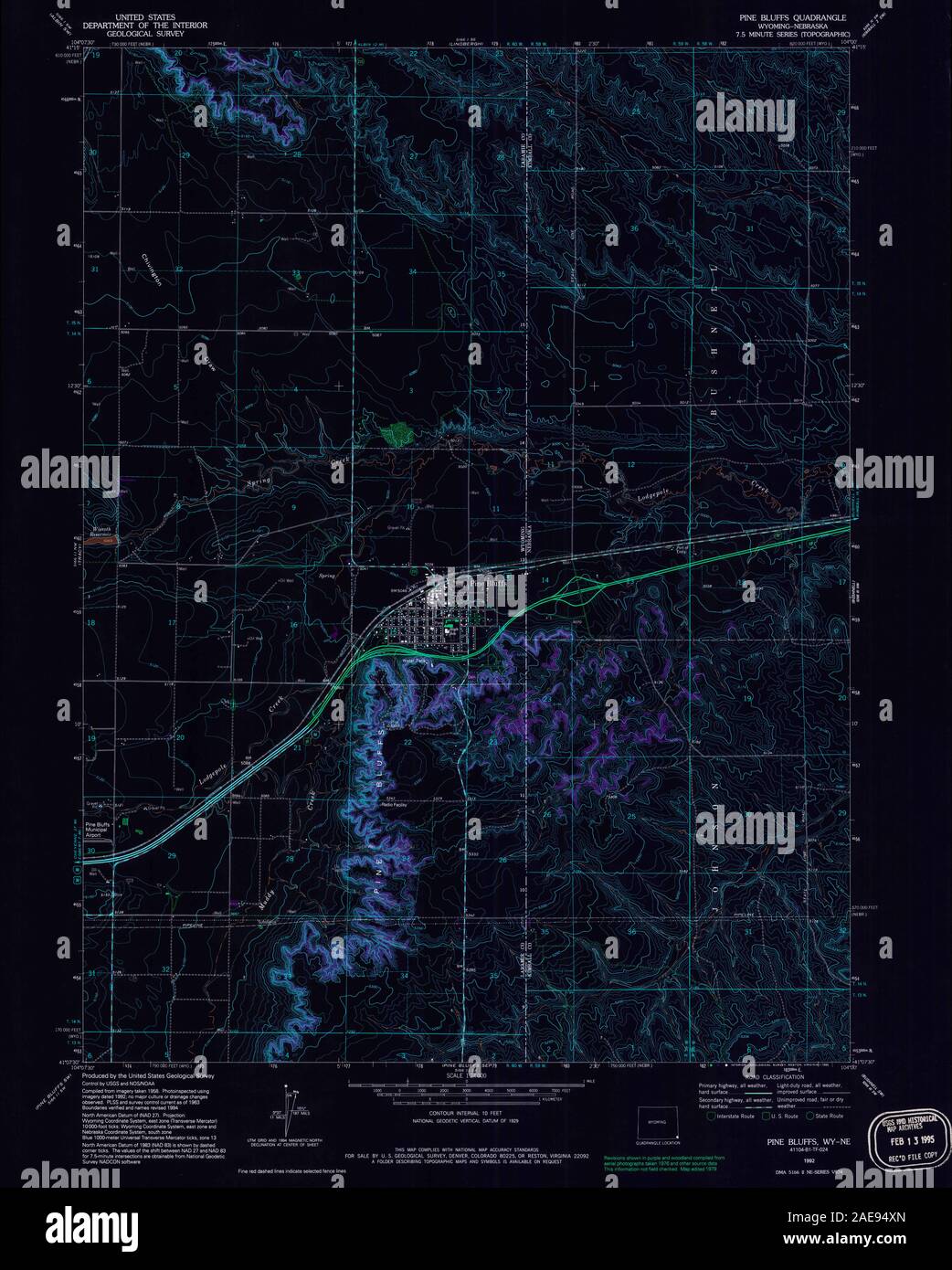 Map of pine bluffs hires stock photography and images Alamy