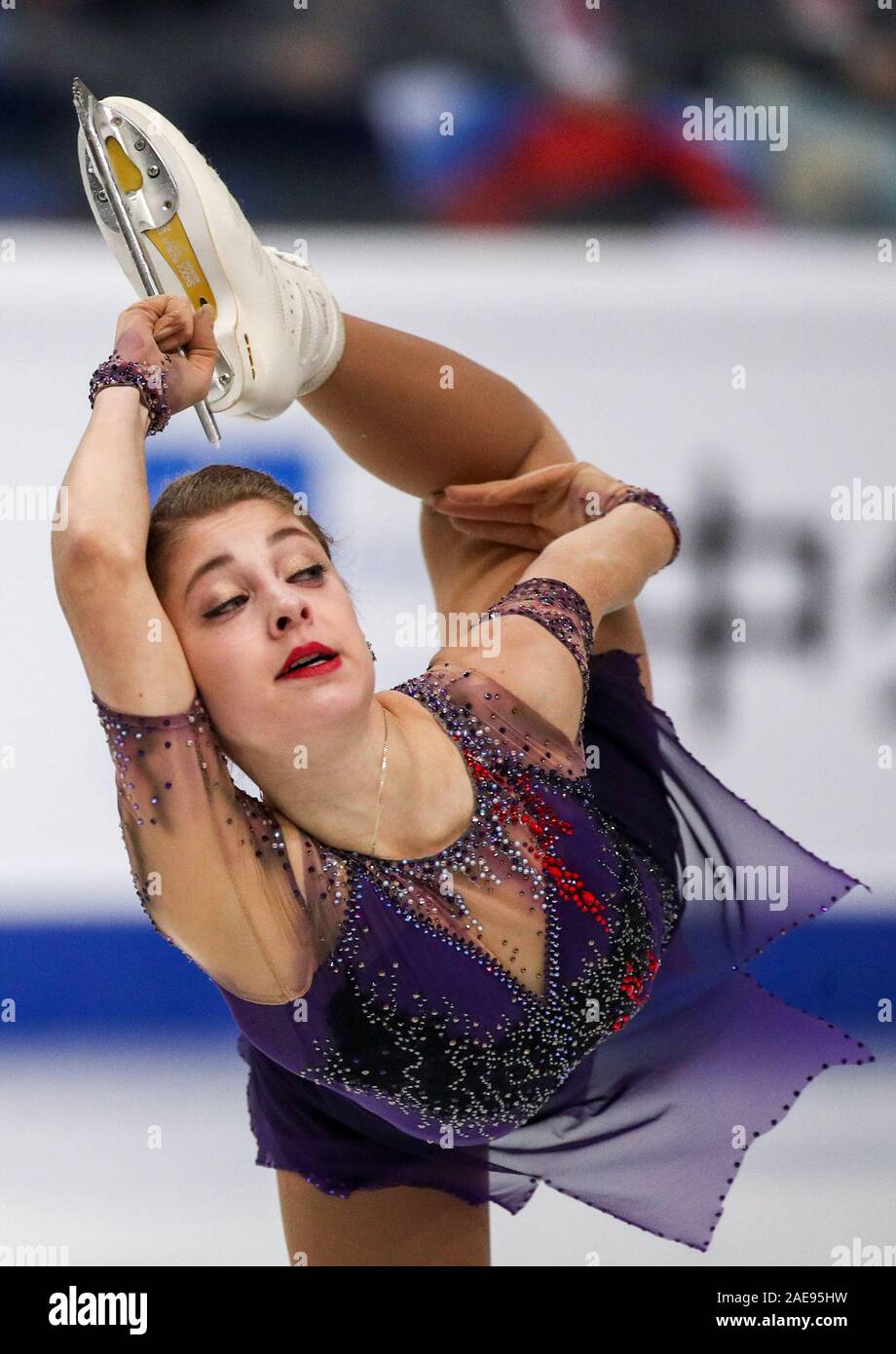 Turin, Italy. 07th Dec, 2019. TURIN, ITALY - DECEMBER 7, 2019: Figure skater  Alyona Kostornaya of Russia performs during a ladies' free skating event at  the 2019-20 ISU Grand Prix of Figure