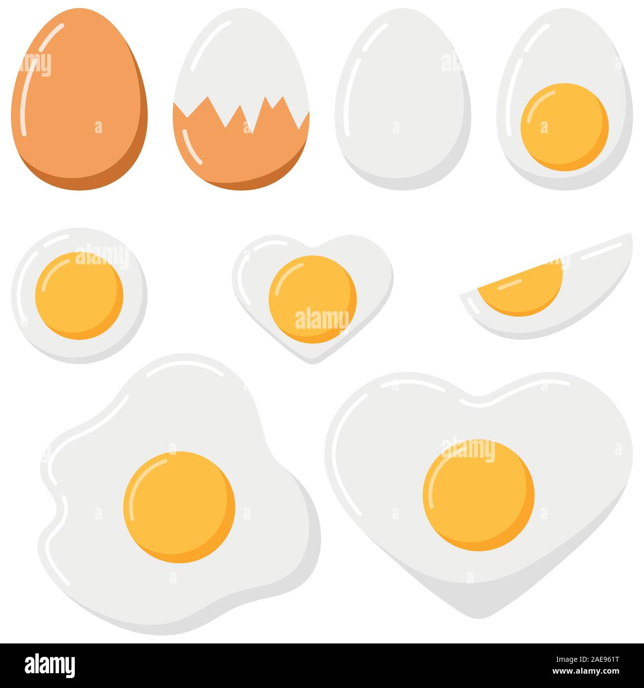 Egg vector set isolated on white background. Stock Vector
