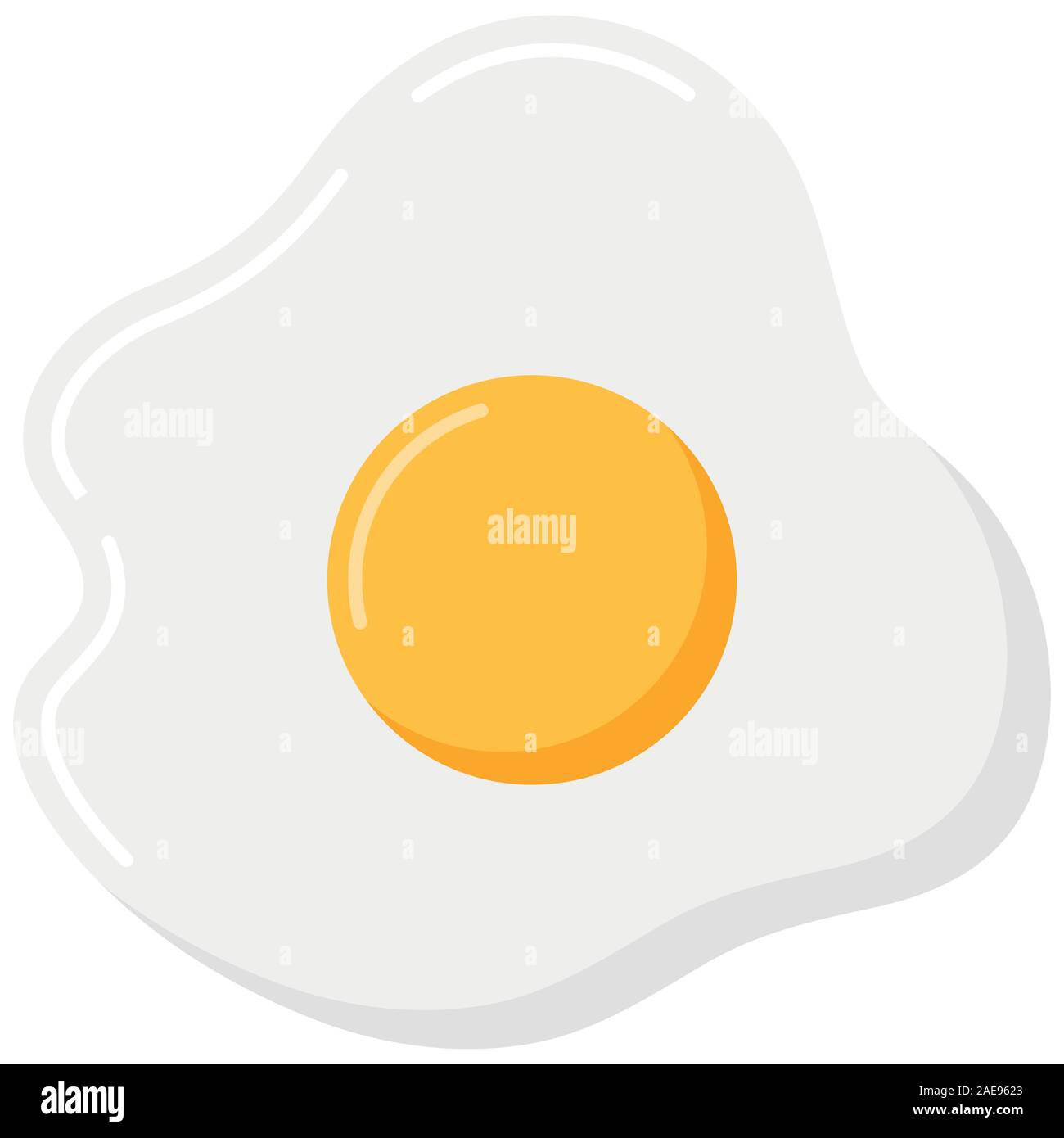 Fried egg vector icon isolated on white background. Stock Vector