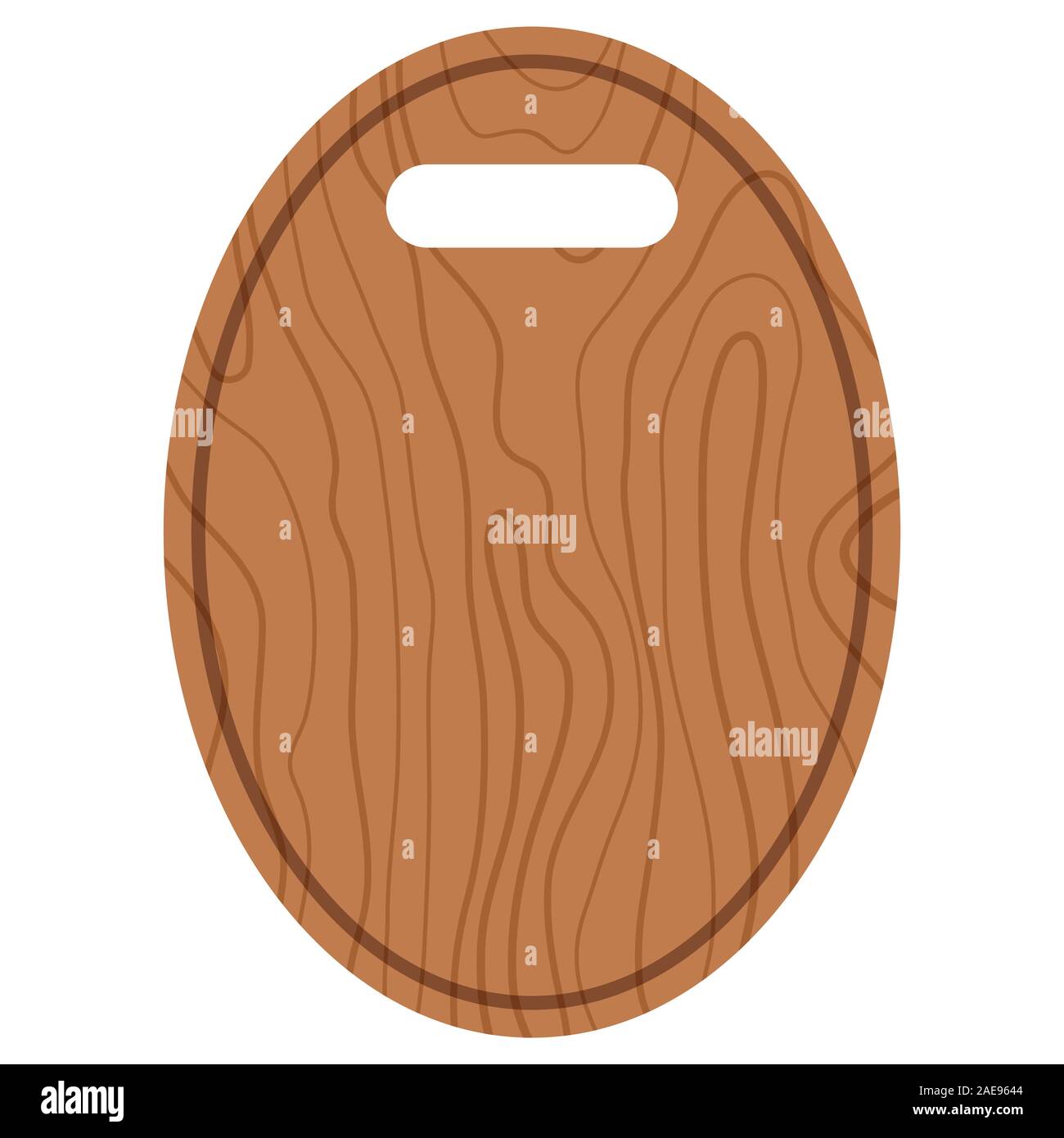 Kitchen oval board with hole flat design cartoon style icon vector illustration isolated on white background. Stock Vector