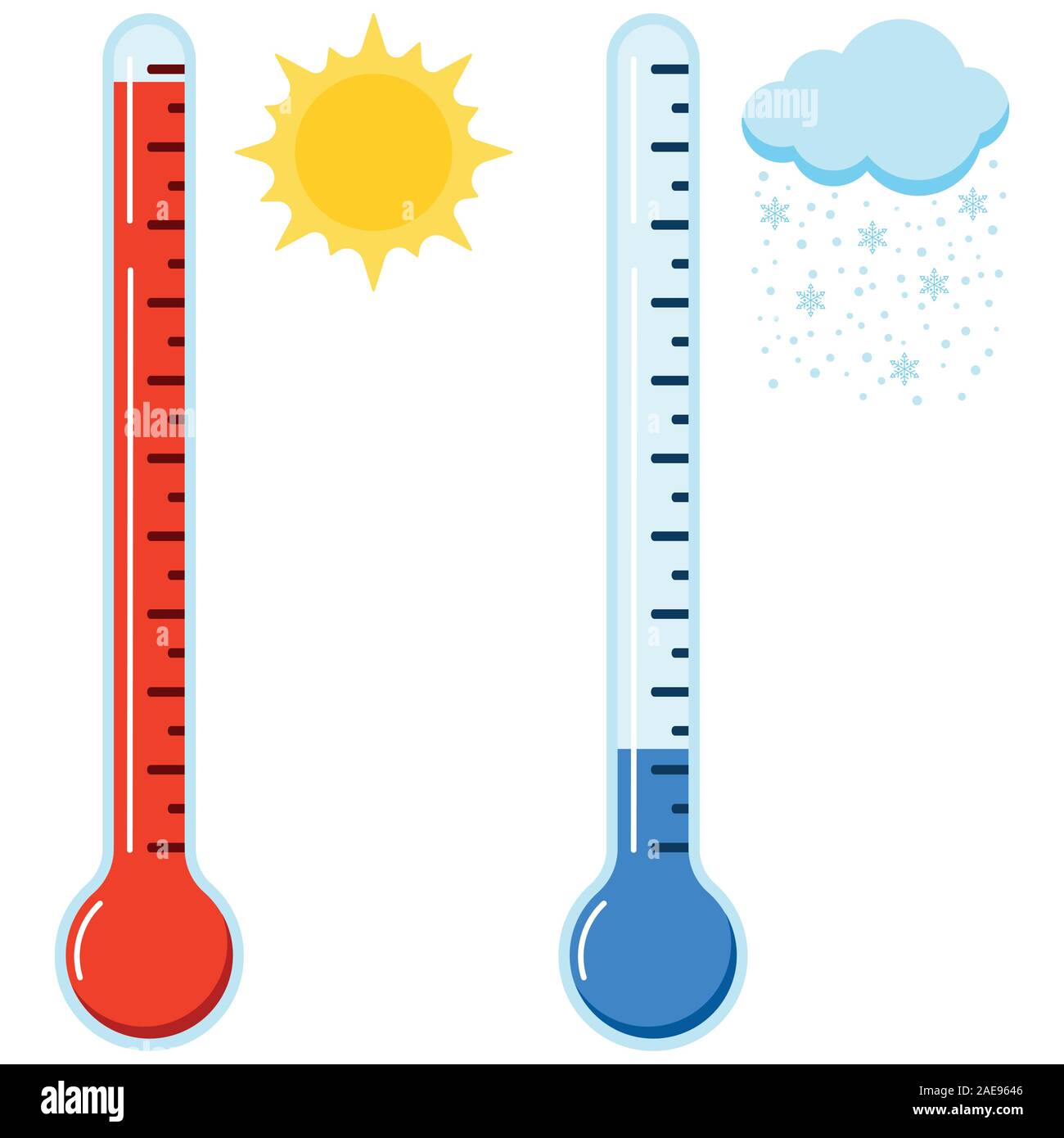 Thermometer icon high low temperature hires stock photography and