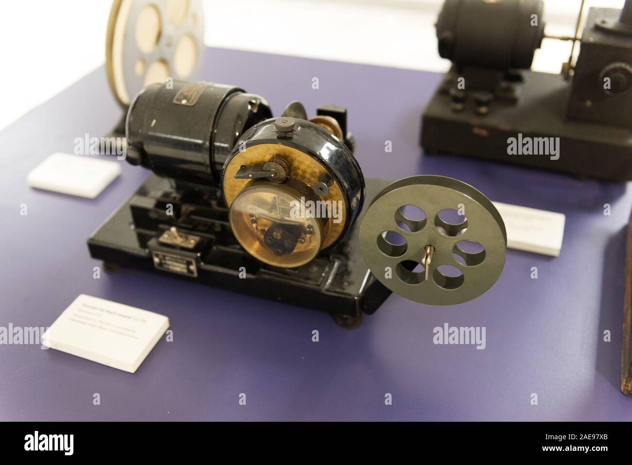 An old Telegraph machine. Information transmitter of the beginning of the last century. Stock Photo
