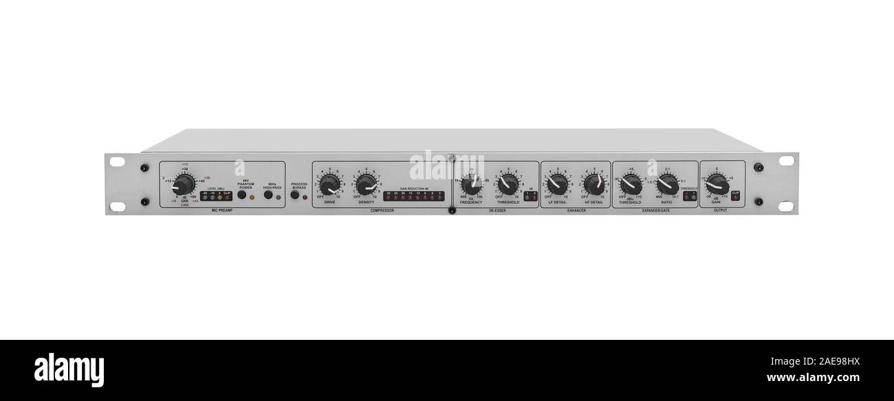 Microphone Preamp on White Stock Photo