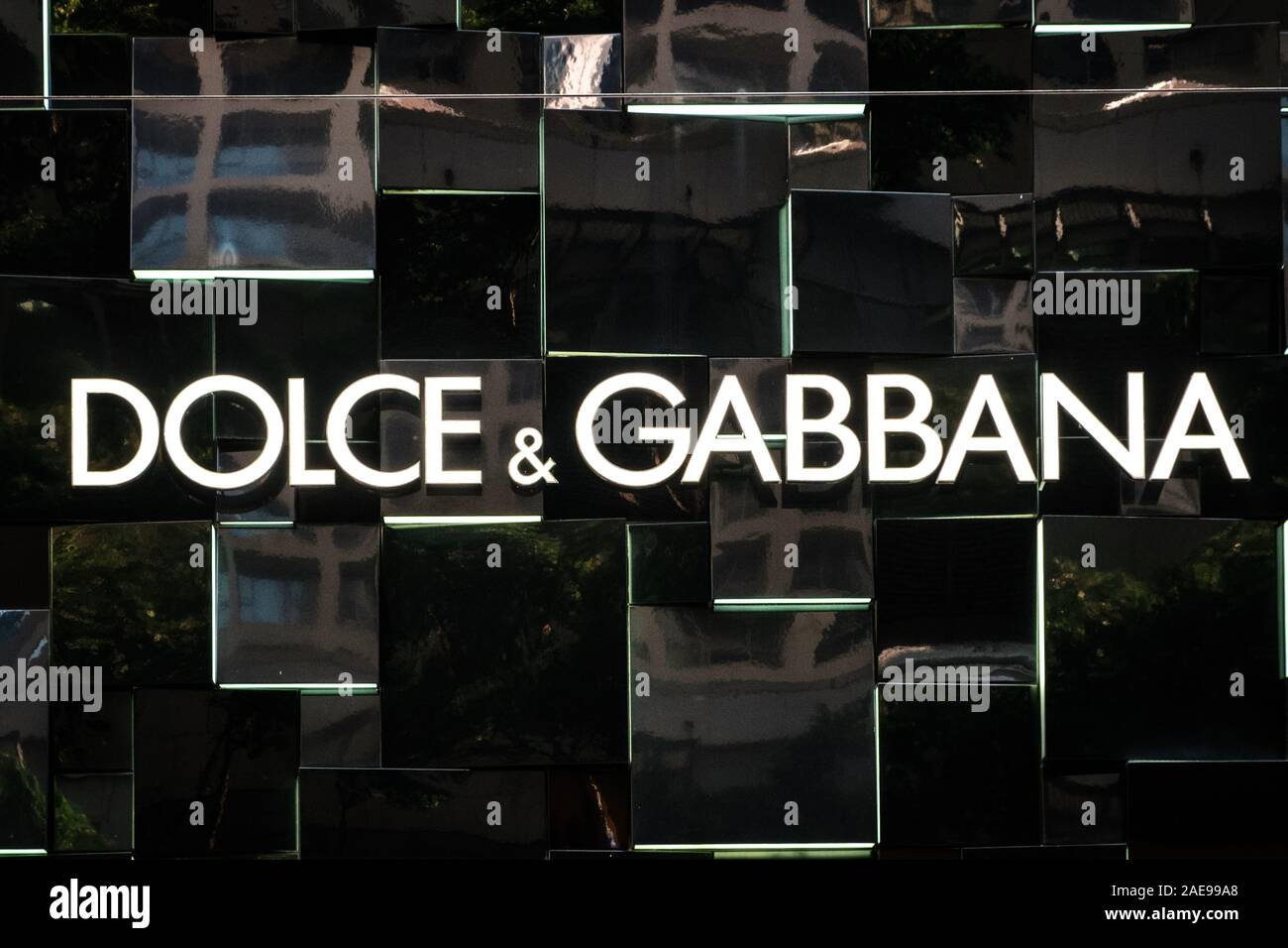 HongKong - November,  2019: The Dolce & Gabbana logo signage on store facade  in Hongkong Stock Photo