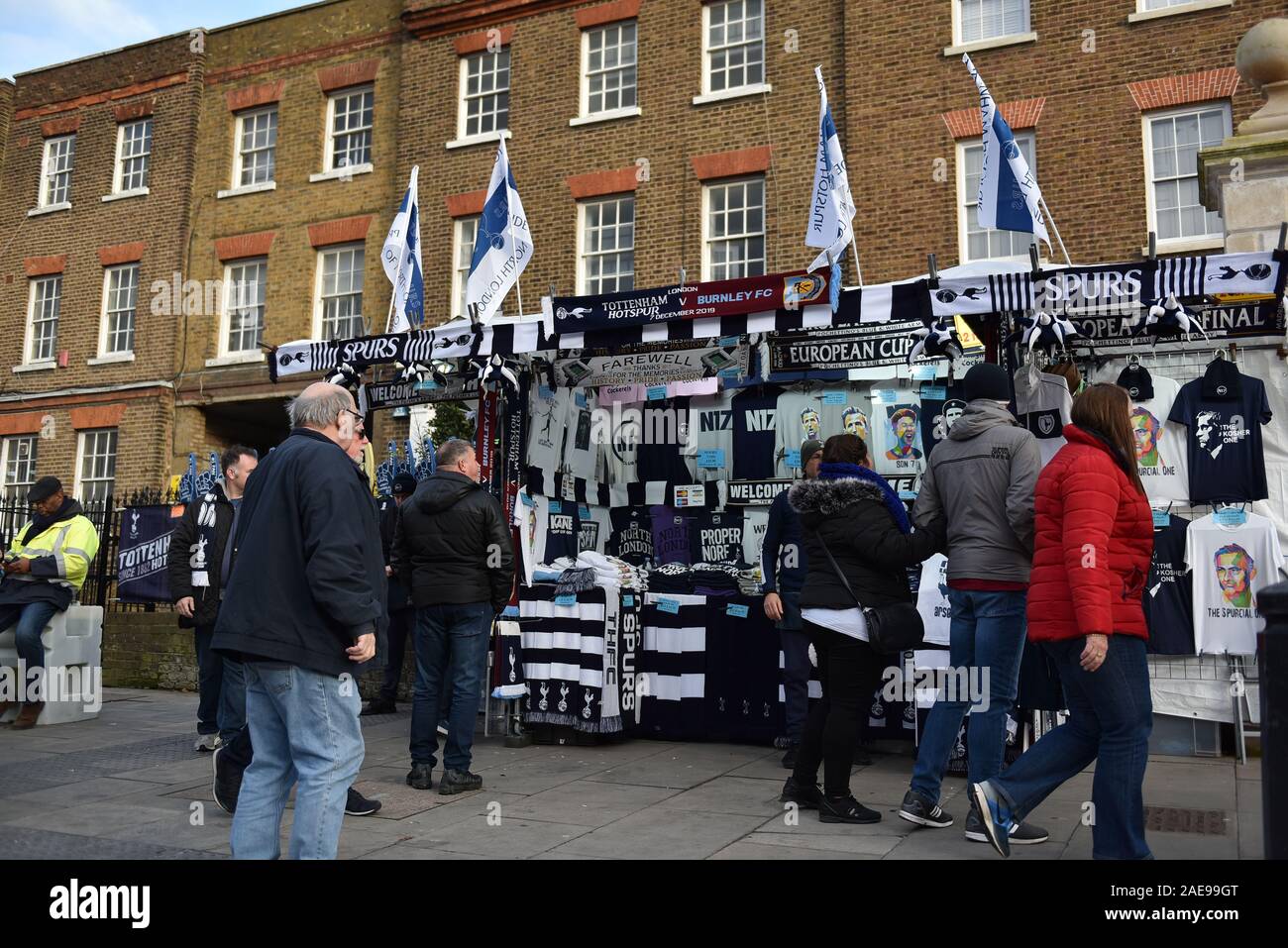 LONDON, ENGLAND - DECEMBER 7TH Merchandise shop during the Premier League match between Tottenham Hotspur and Burnley at White Hart Lane, London on Saturday 7th December 2019. (Credit: Ivan Yordanov | MI News ) Photograph may only be used for newspaper and/or magazine editorial purposes, license required for commercial use Credit: MI News & Sport /Alamy Live News Stock Photo