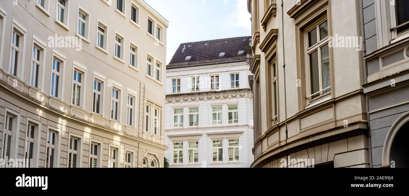Facades and architectural styles of buildings in Neustadt Hamburg Germany Stock Photo