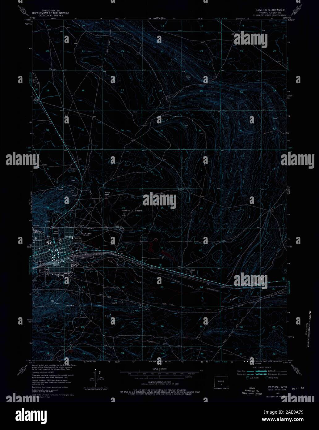 WY Rawlins 341012 1953 24000 Inverted Restoration Stock Photo Alamy