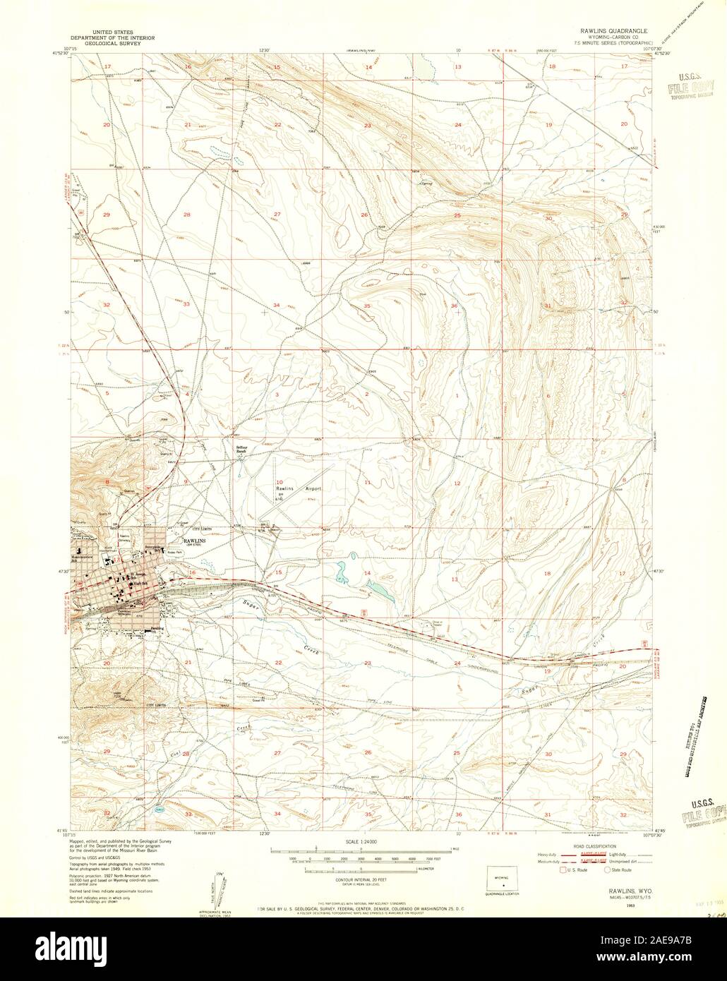 WY Rawlins 341011 1953 24000 Restoration Stock Photo Alamy