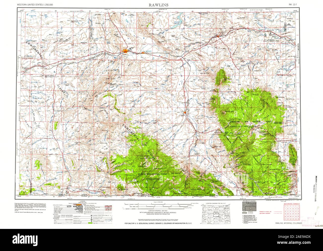 Map of rawlins hi-res stock photography and images - Alamy