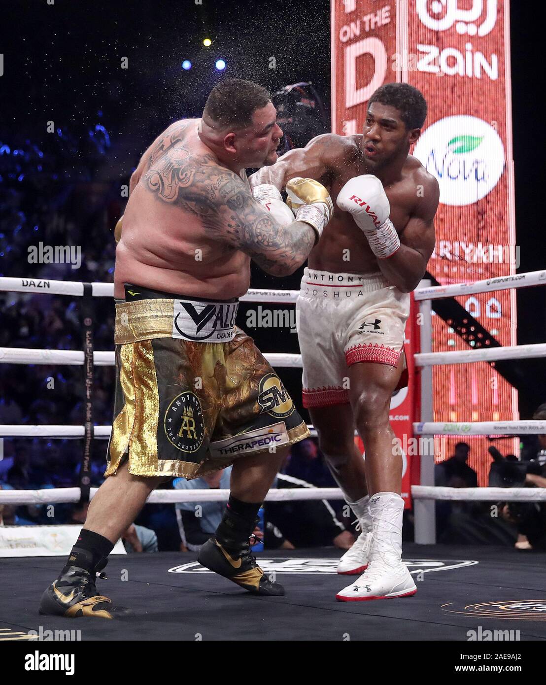 Andy Ruiz Jr Left In His Fight Against Anthony Joshua In Their Ibf Wba Wbo Ibo World Heavyweight Championship Contest At The Diriyah Arena Diriyah Saudi Arabia Stock Photo Alamy