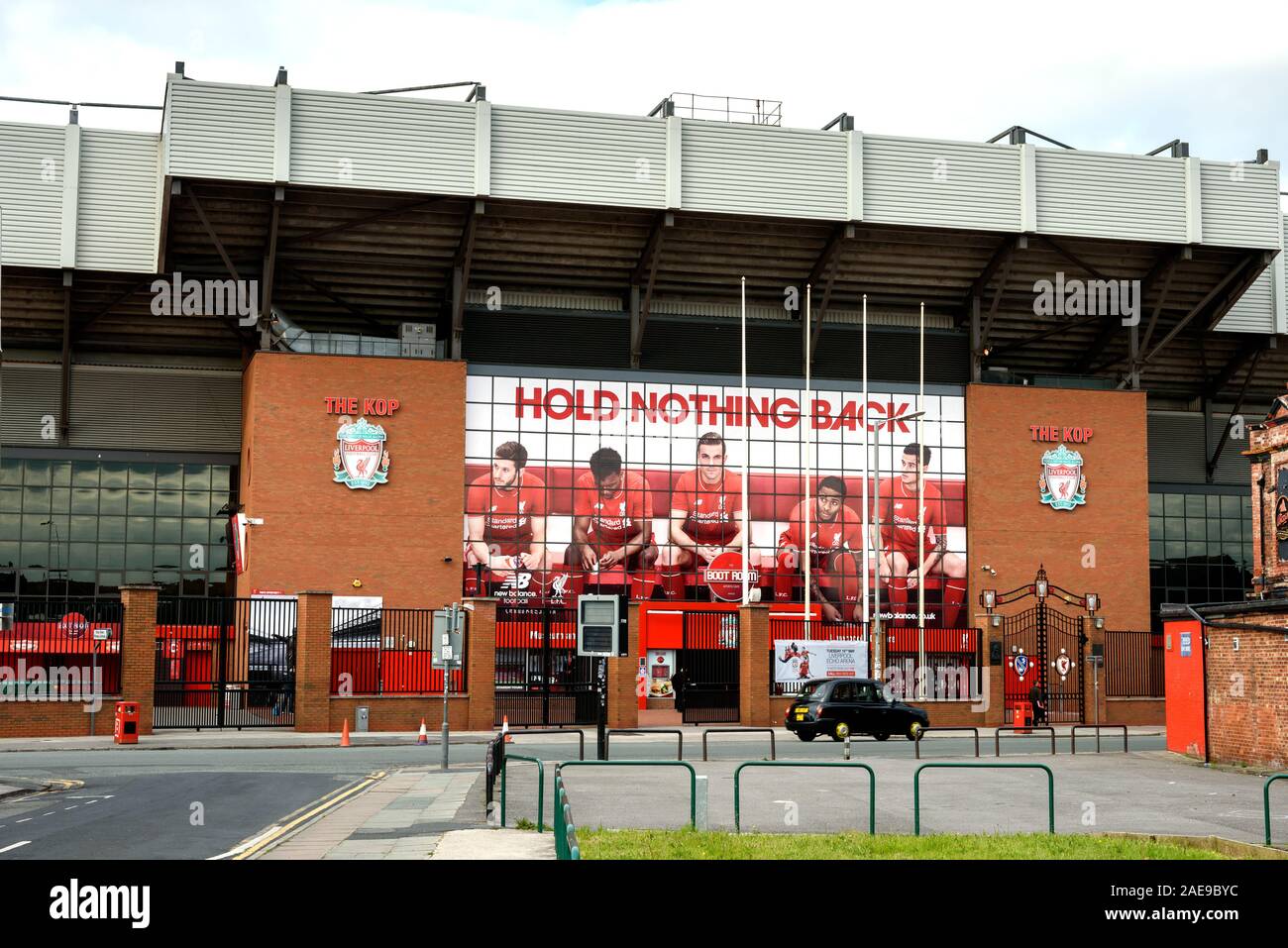 LIVERPOOL,ENGLAND - 05 MAY, 2015: Outside of Anfield, Liverpool Football Club Stadium. Liverpool, England, Stock Photo