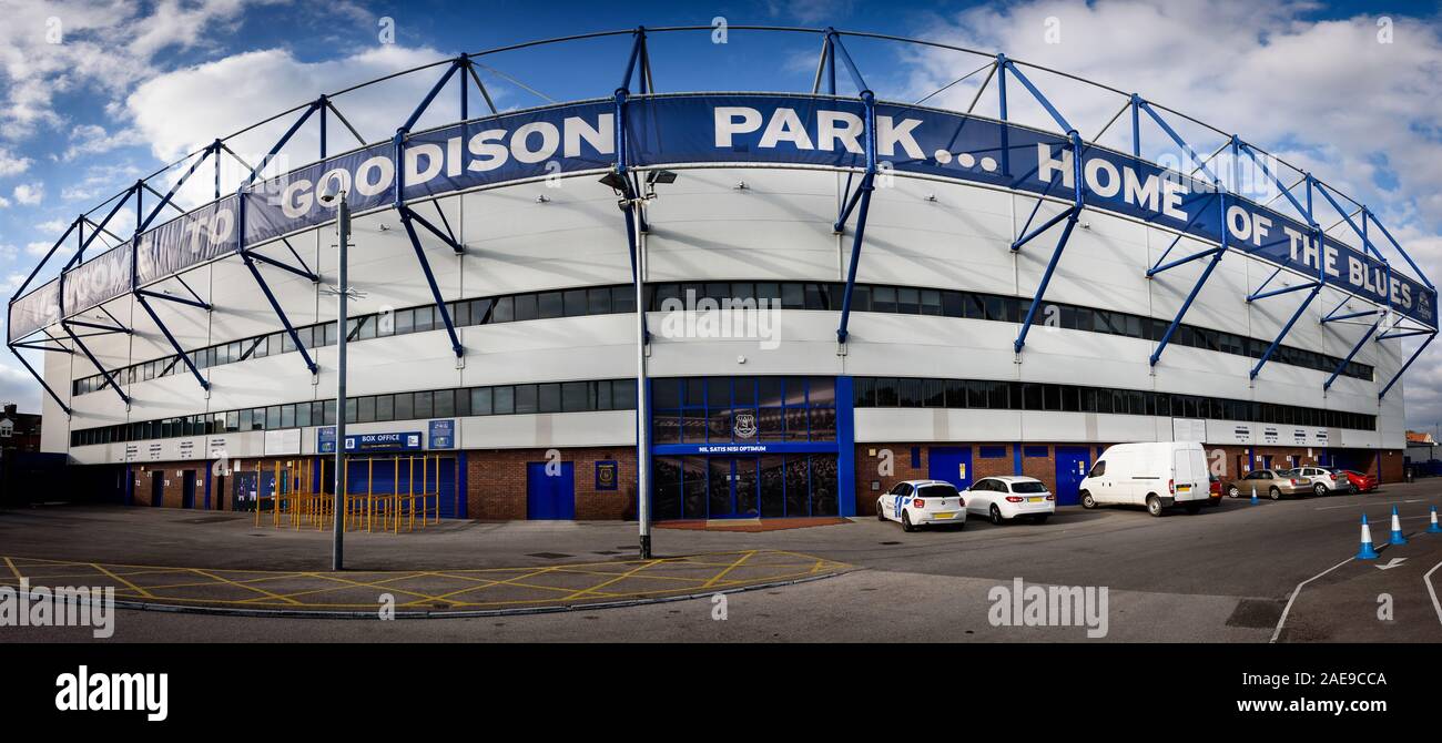 LIVERPOOL, ENGLAND - MAY 14,2015 : Goodison Park is home of Everton Football Club is an English Premier League football club based in Liverpool. Stock Photo