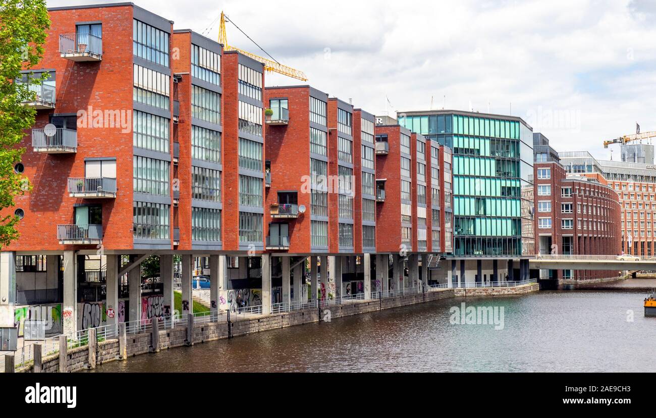 Residential apartments and office building on the waterfront of