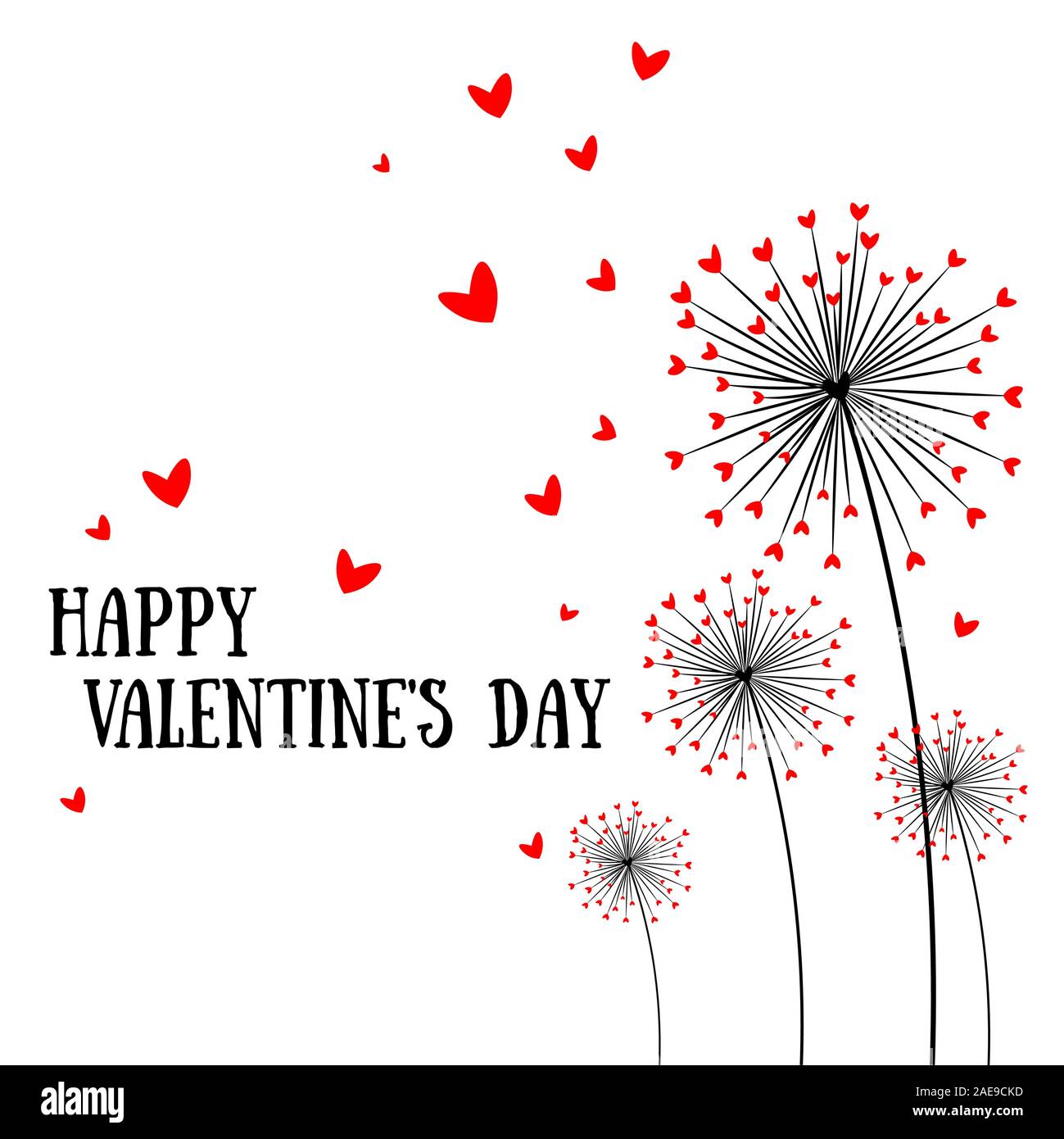 Love Dandelion. card happy valentine's day. Beautiful dandelion ...